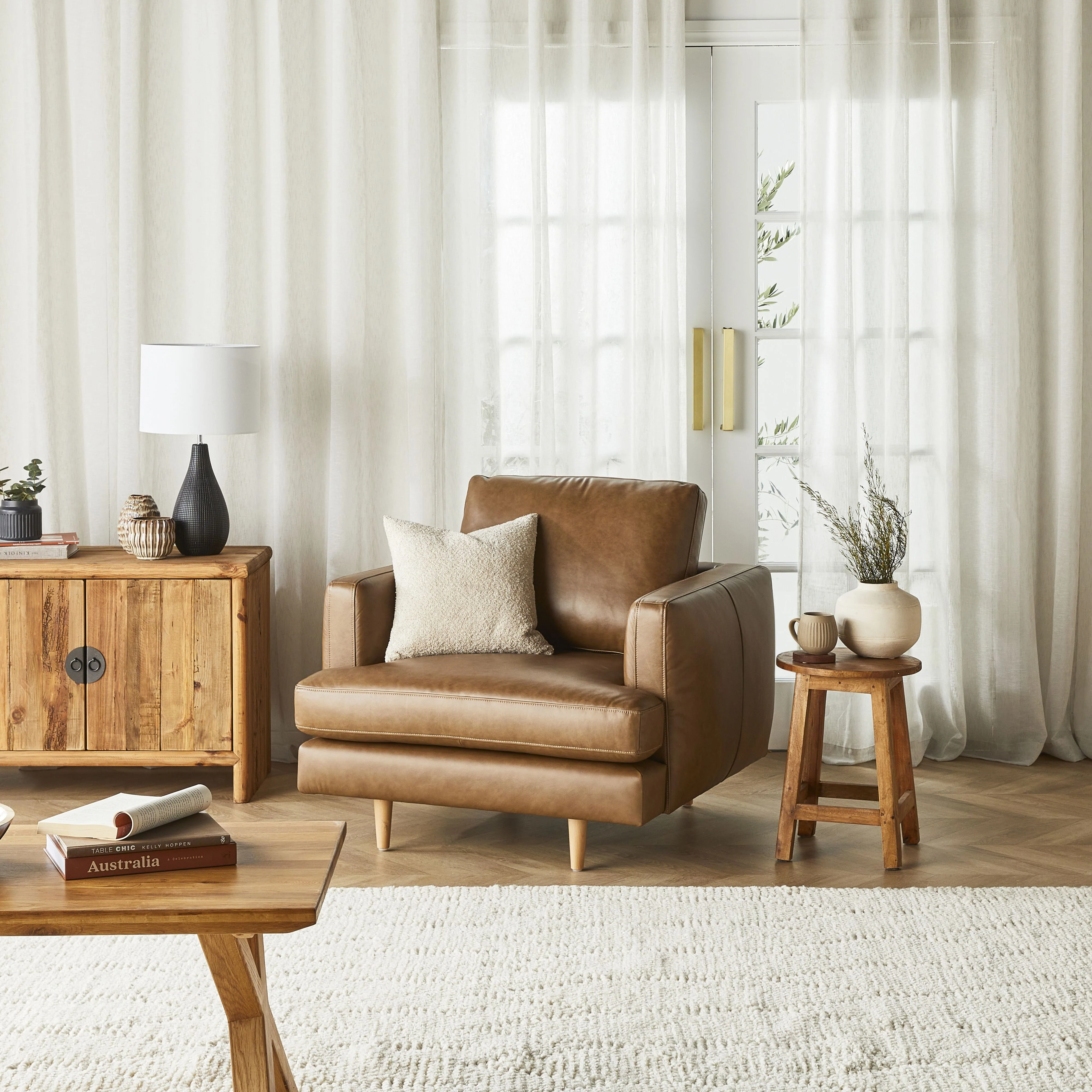 Harrison Leather Armchair Dakota Chestnut - Image 7