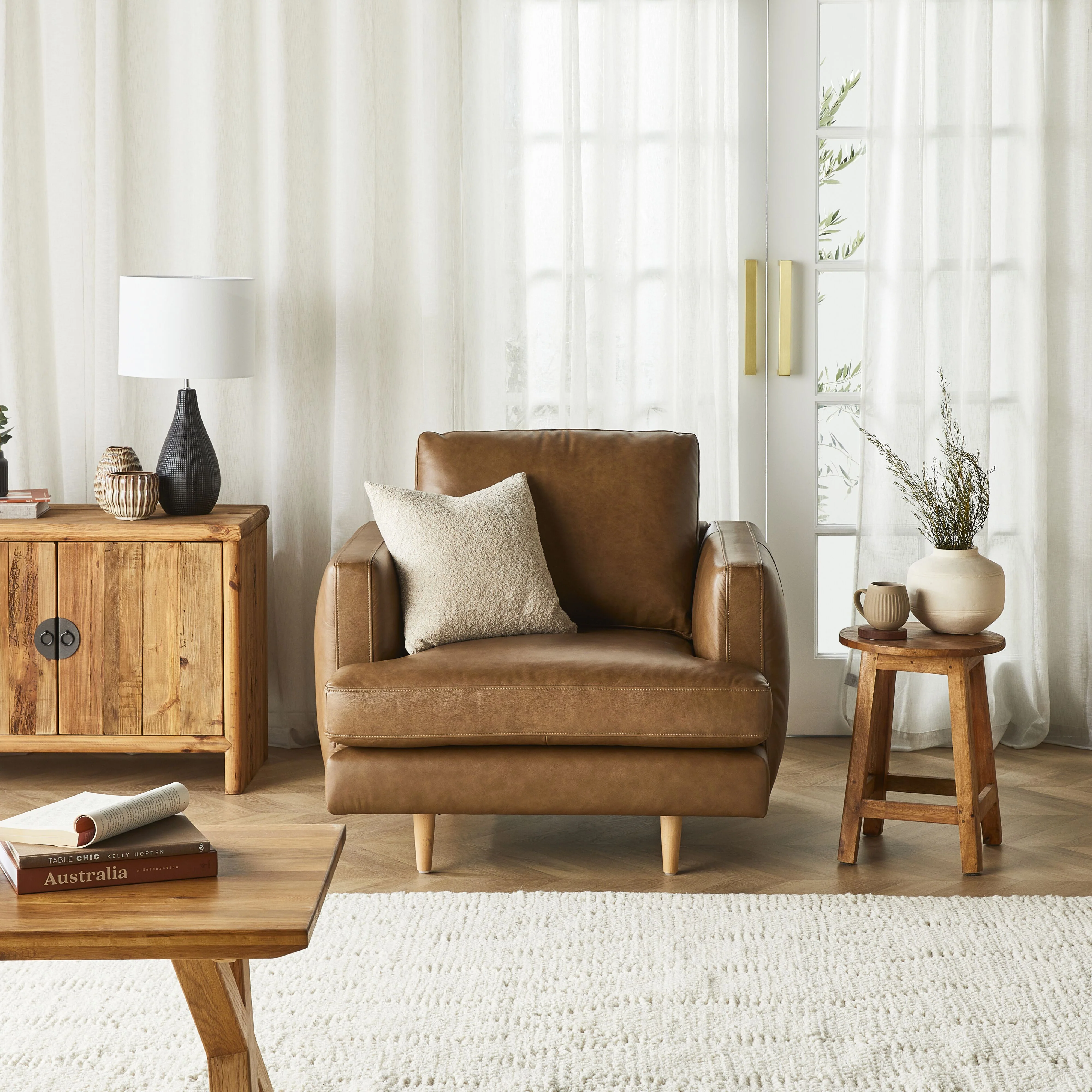 Harrison Leather Armchair Dakota Chestnut - Image 8