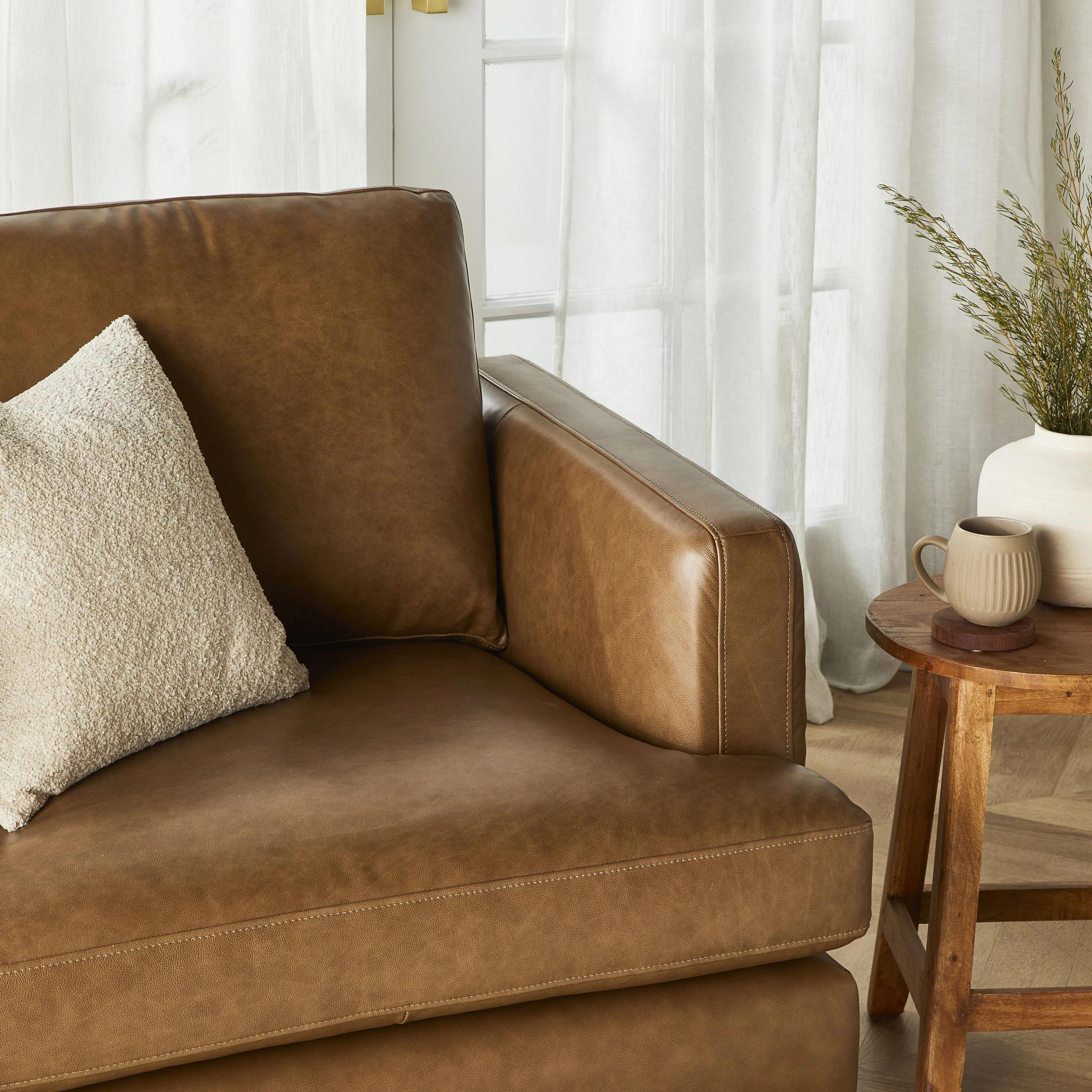 Harrison Leather Armchair Dakota Chestnut - Image 9