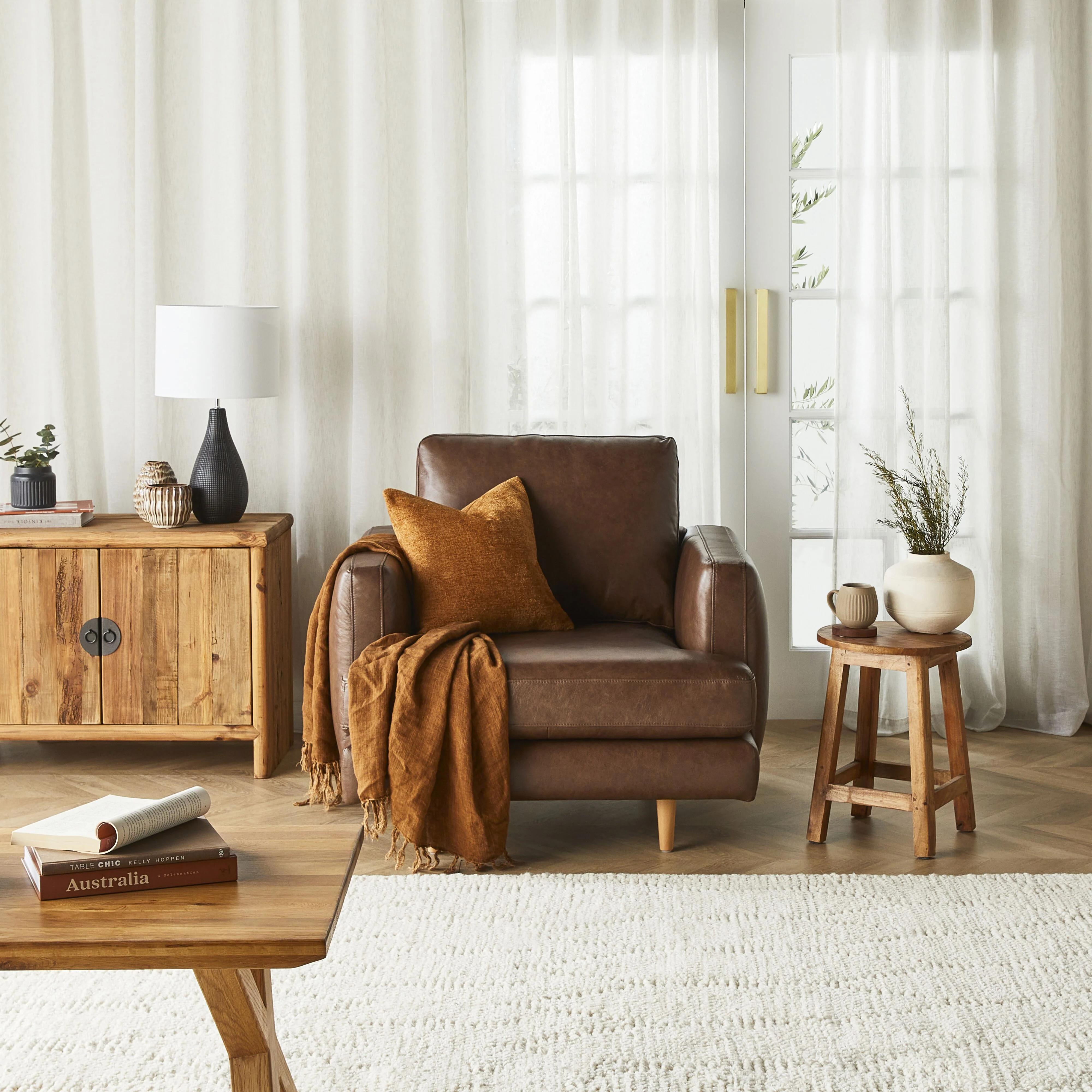 Harrison Leather Armchair Dakota Mocha - Image 8