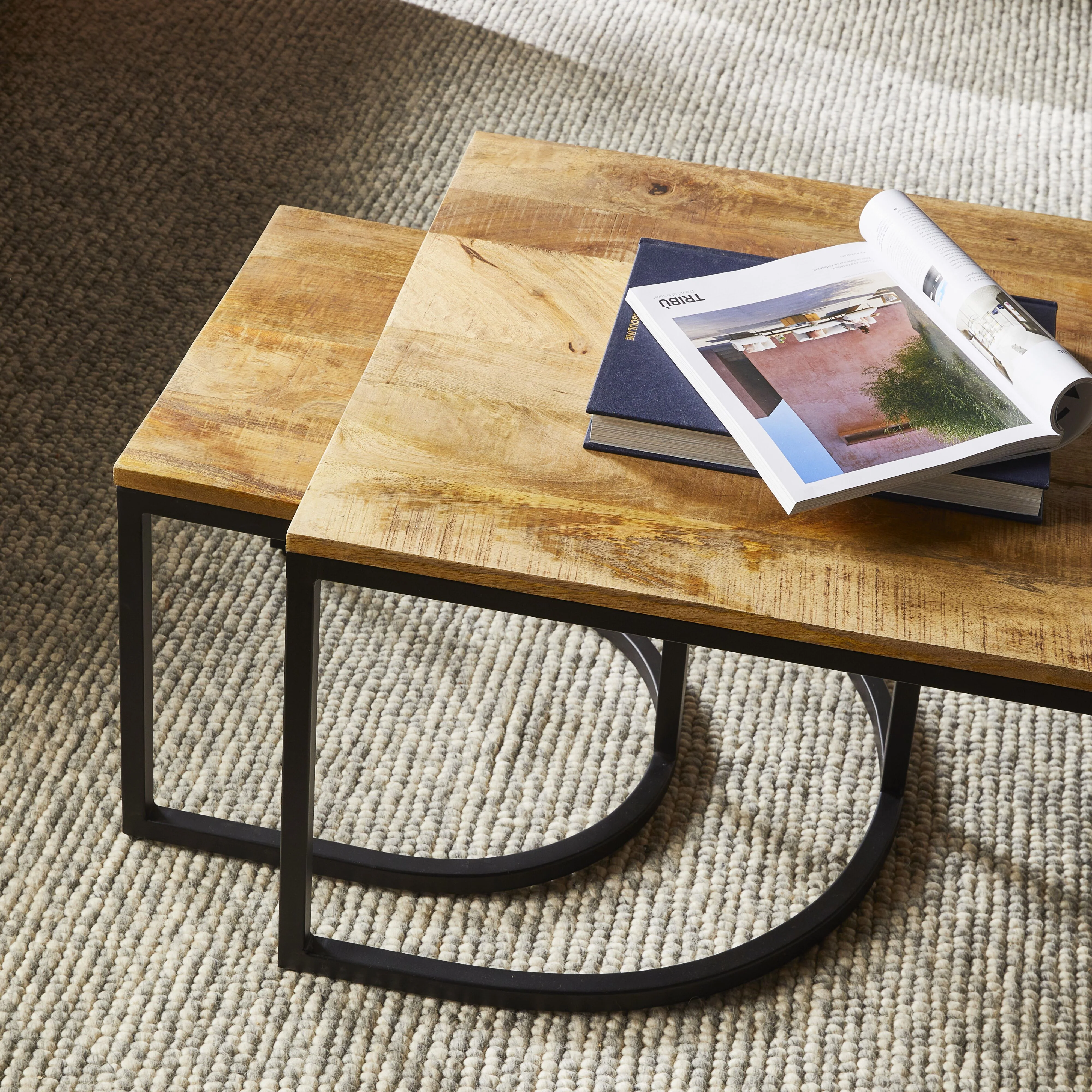 Hartford 3 Piece Nesting Timber Coffee Table Set - Image 11