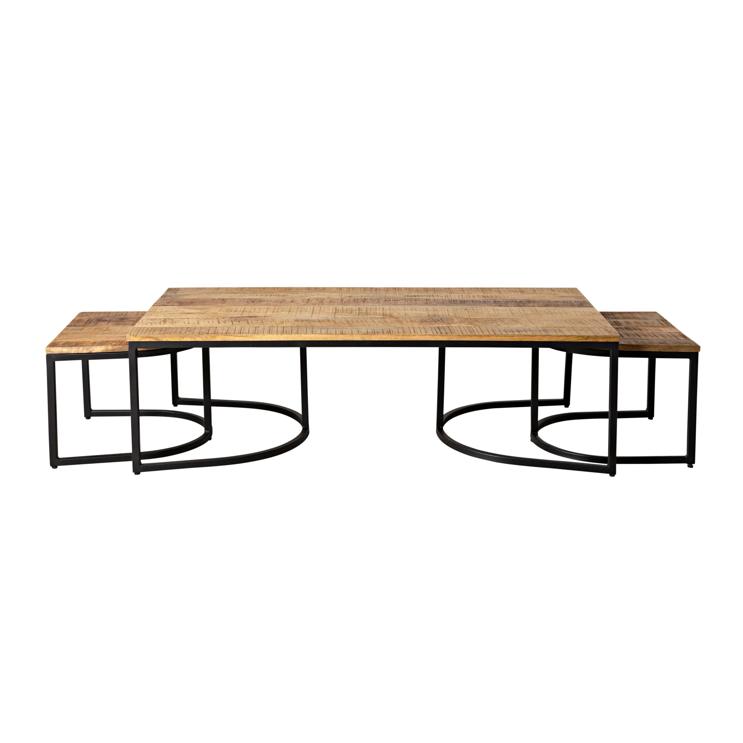 Hartford 3 Piece Nesting Timber Coffee Table Set - Image 6