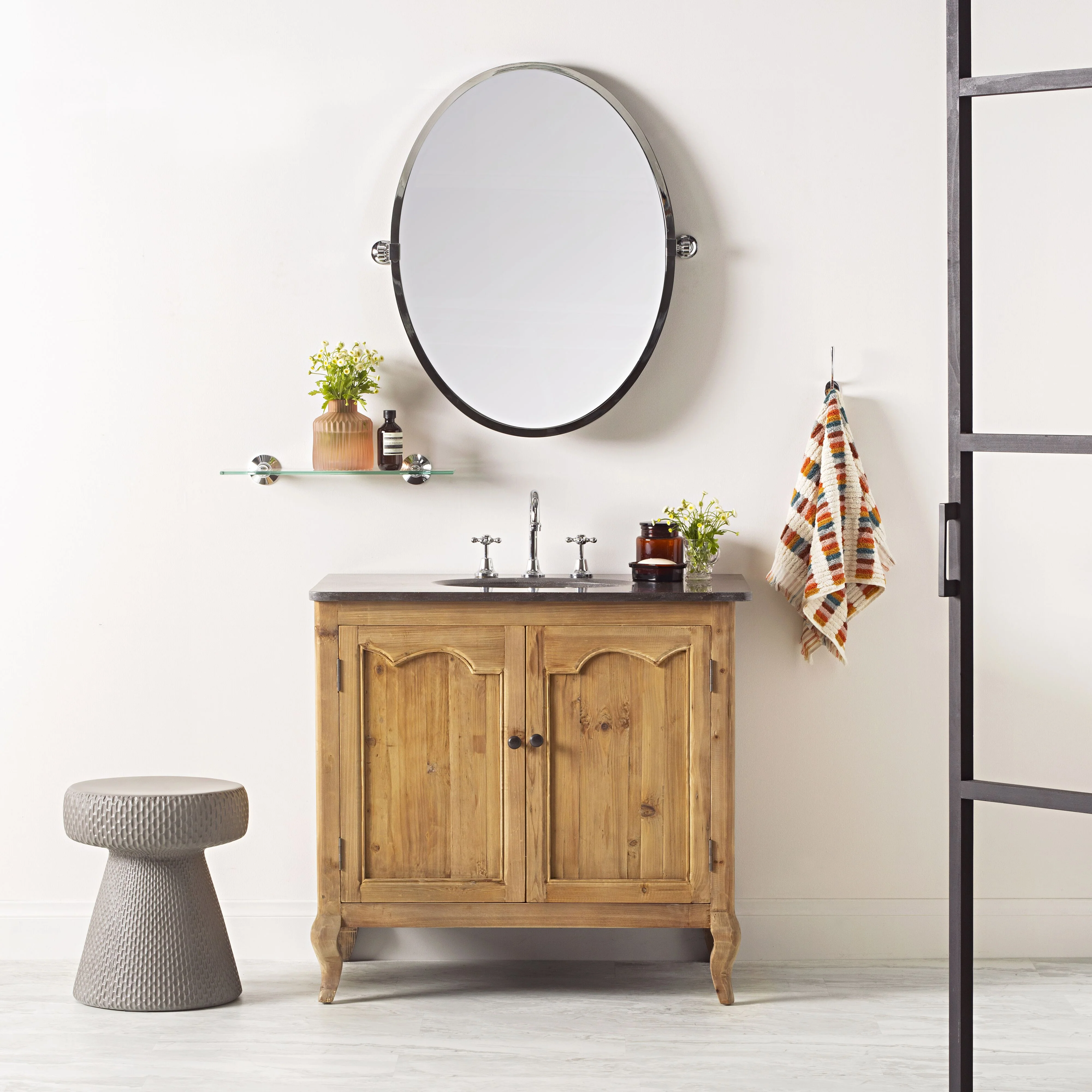 Hayden Oval Pivot Mirror Chrome - Image 5