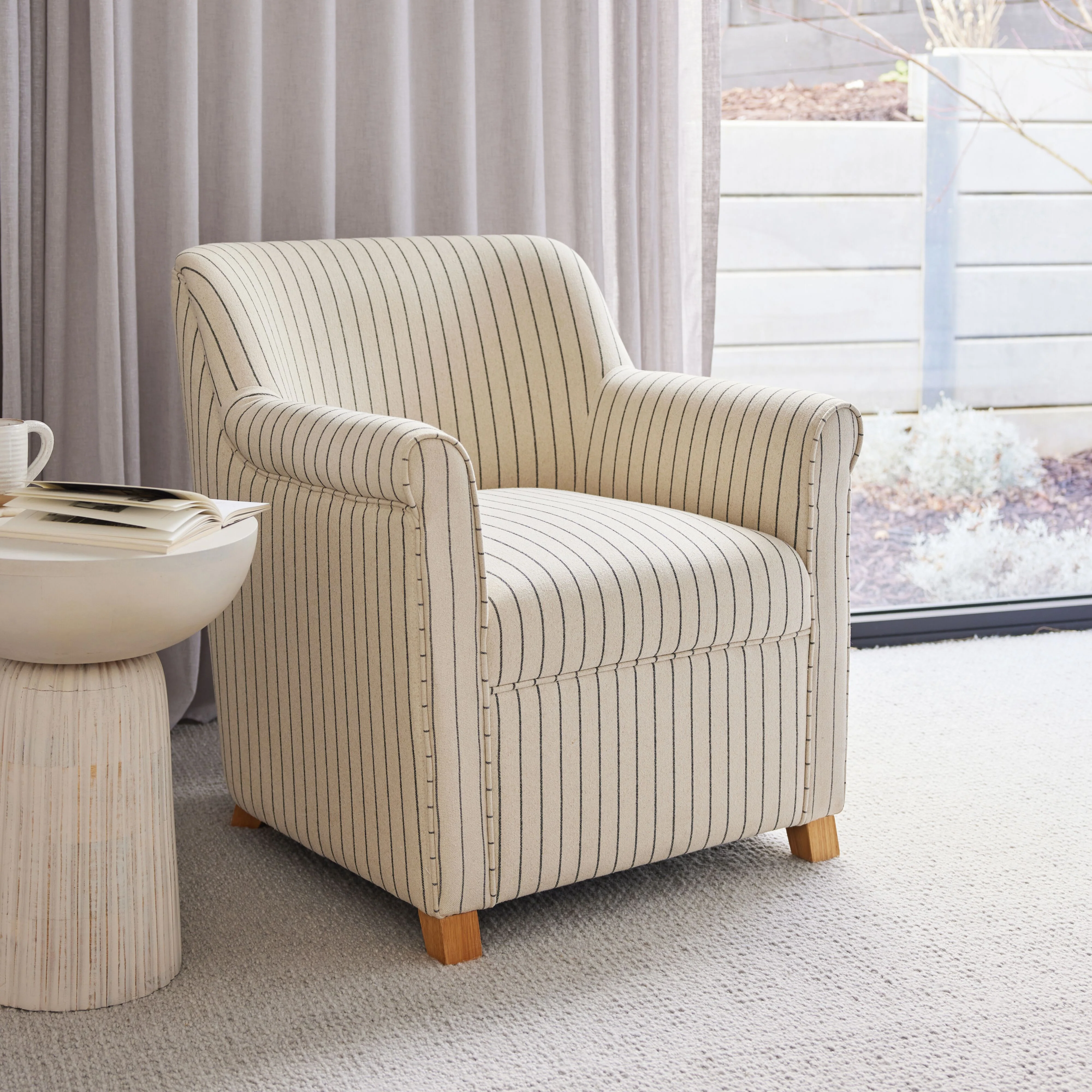 Hazel Occassional Chair Alexandra Linen Stripe - Image 7