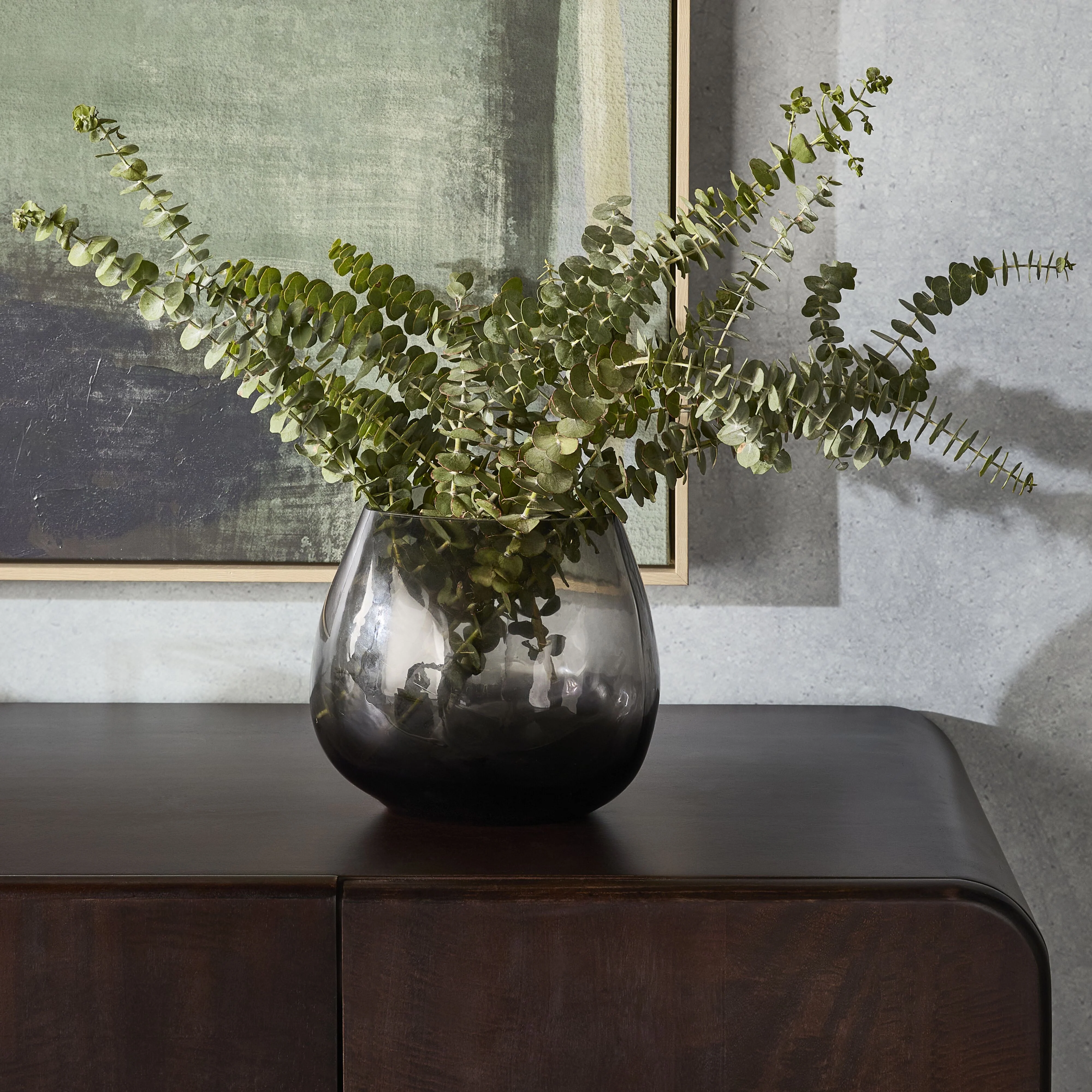 Hazy Glass Vase Smoke Medium - Image 6