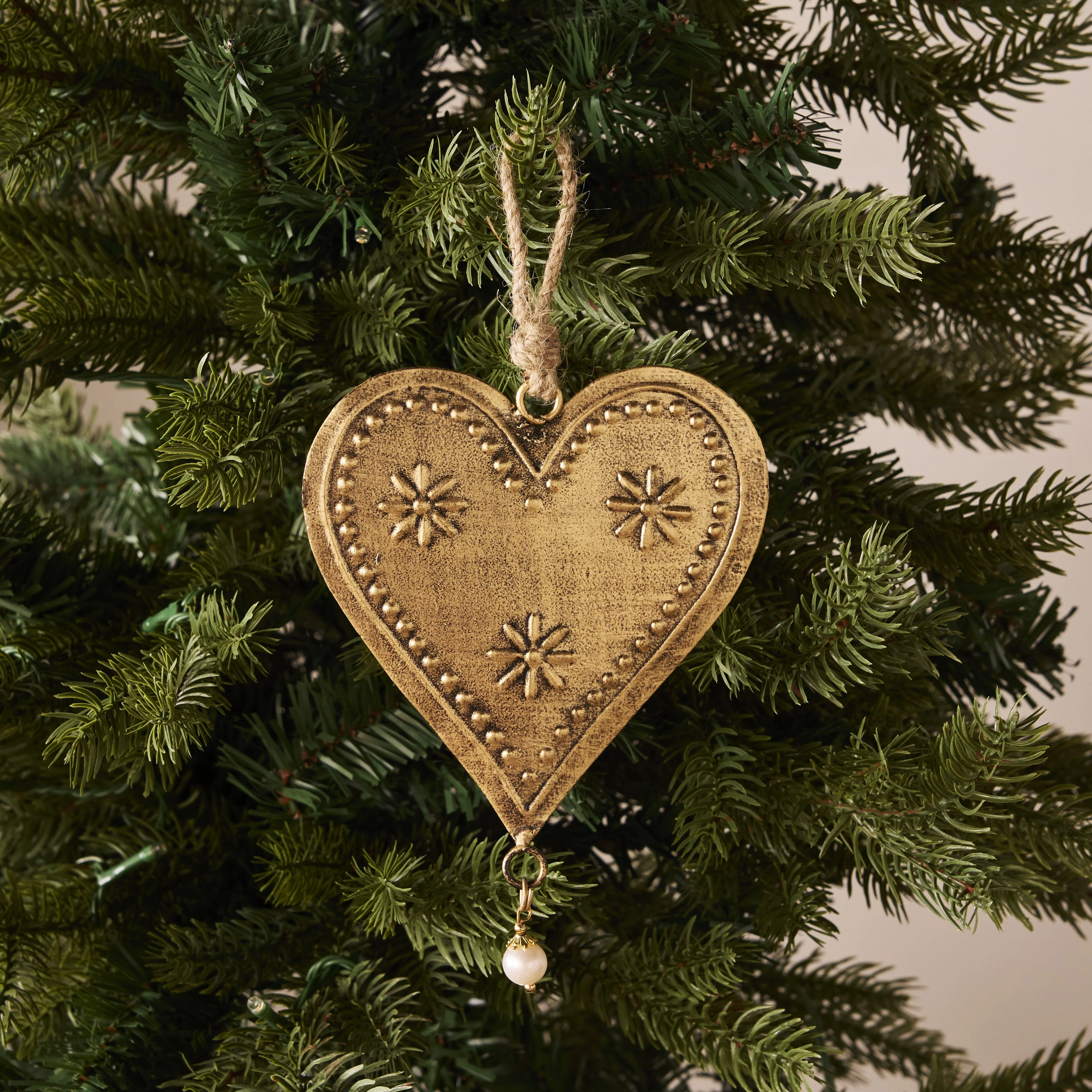 Heirloom Embossed Heart Christmas Ornament - Image 3