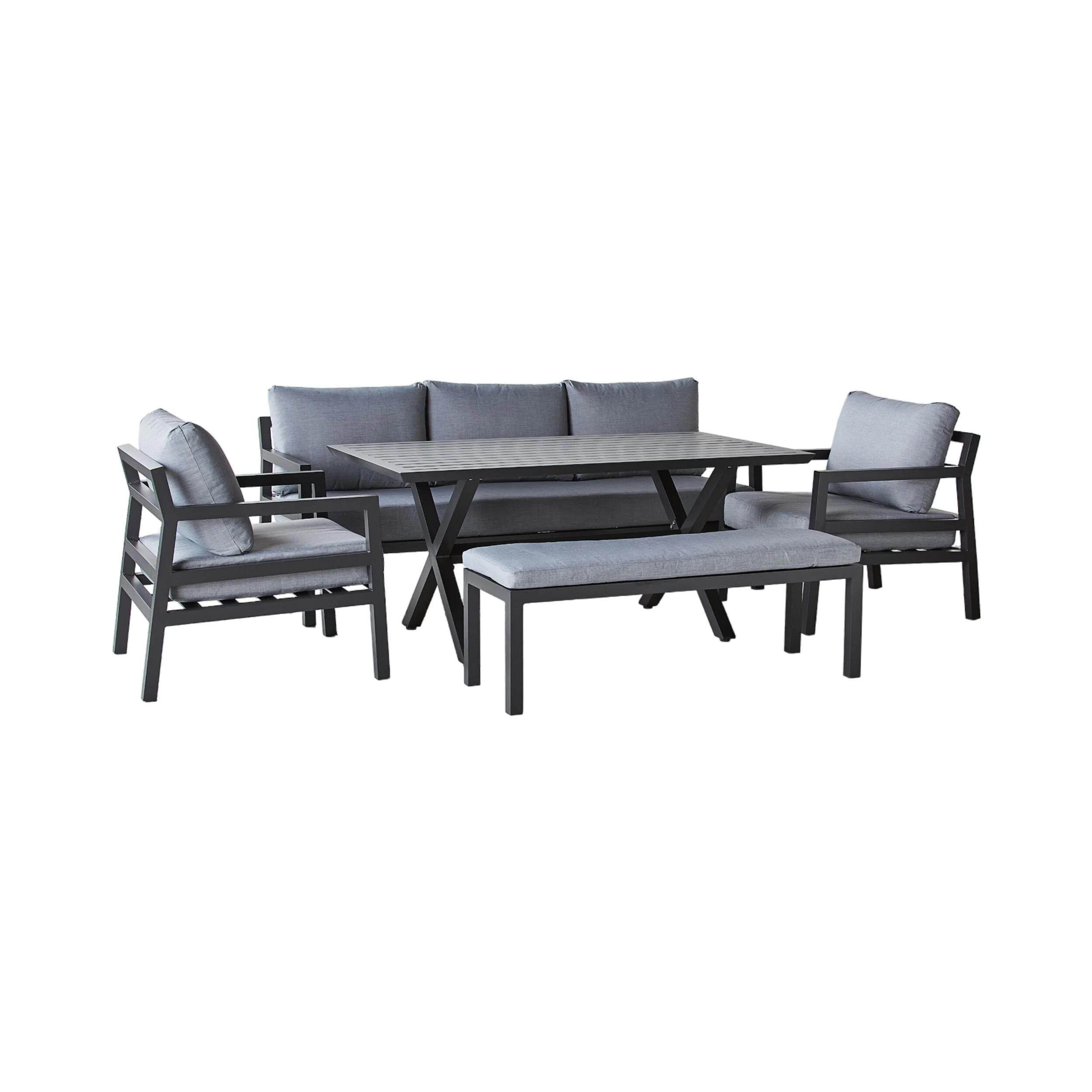 Hemmy 5 Pce Dining Set Charcoal - Image 2