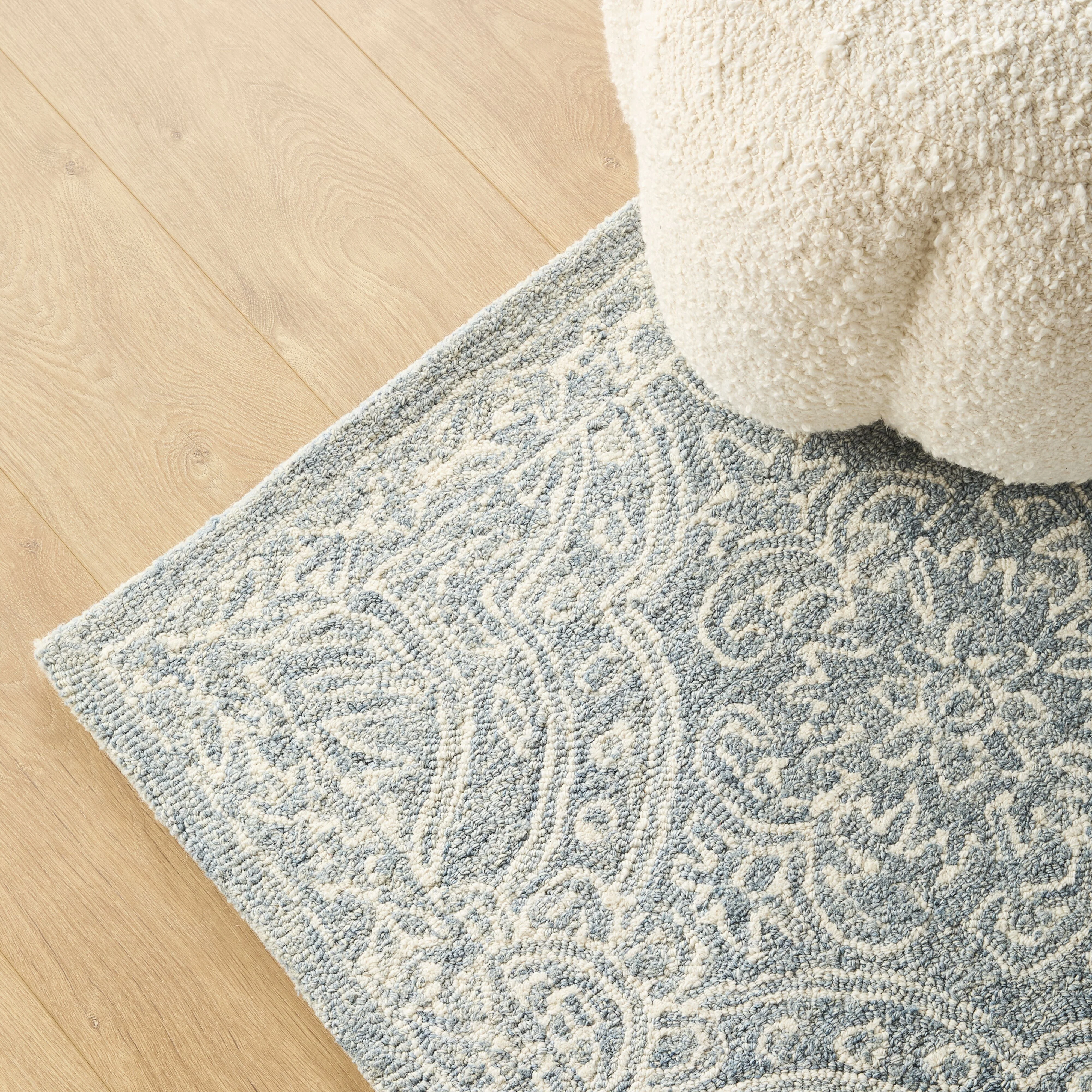 Henna Handtufted NZ Wool Rug Blue 150x240cm - Image 5