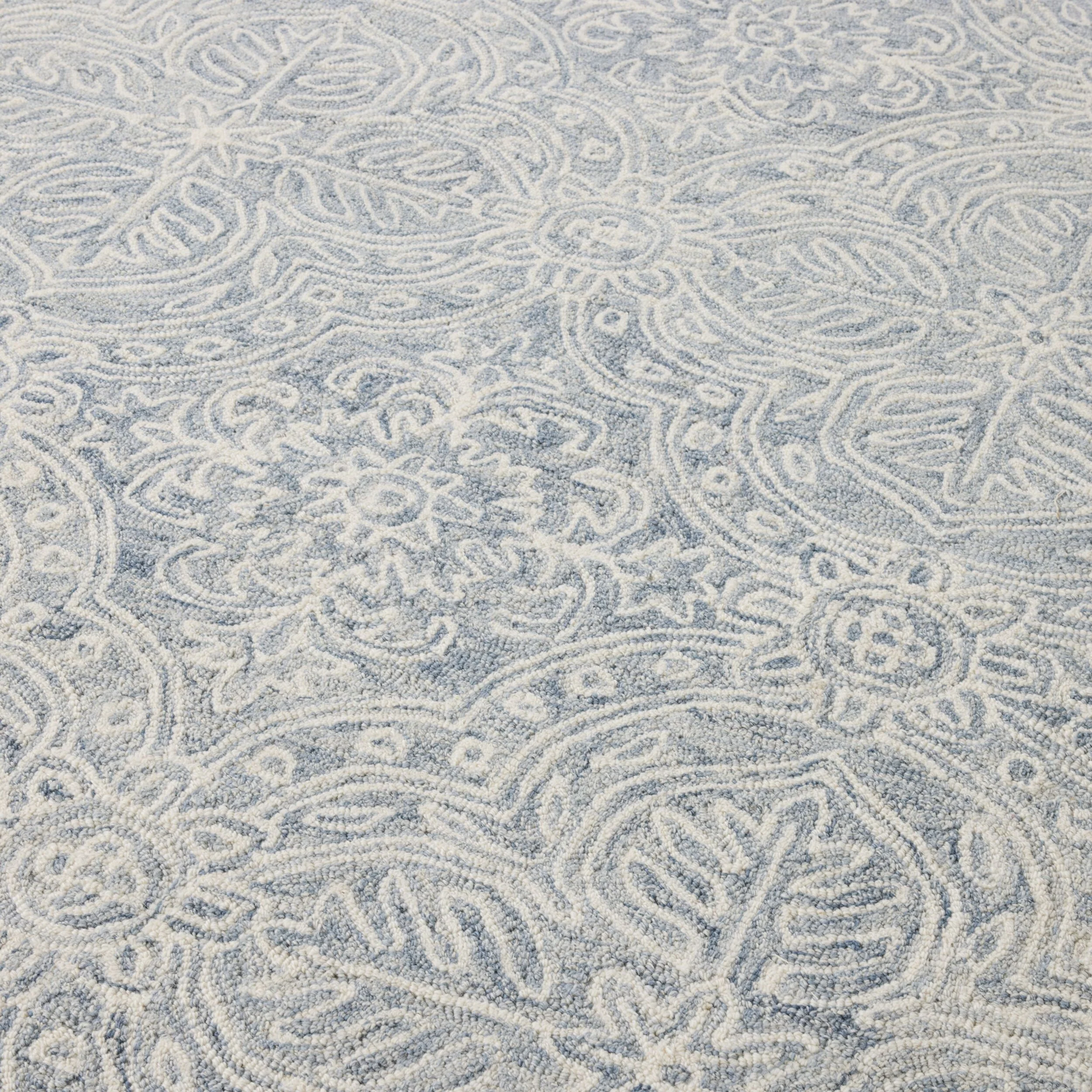 Henna Handtufted NZ Wool Rug Blue 240x300cm - Image 2