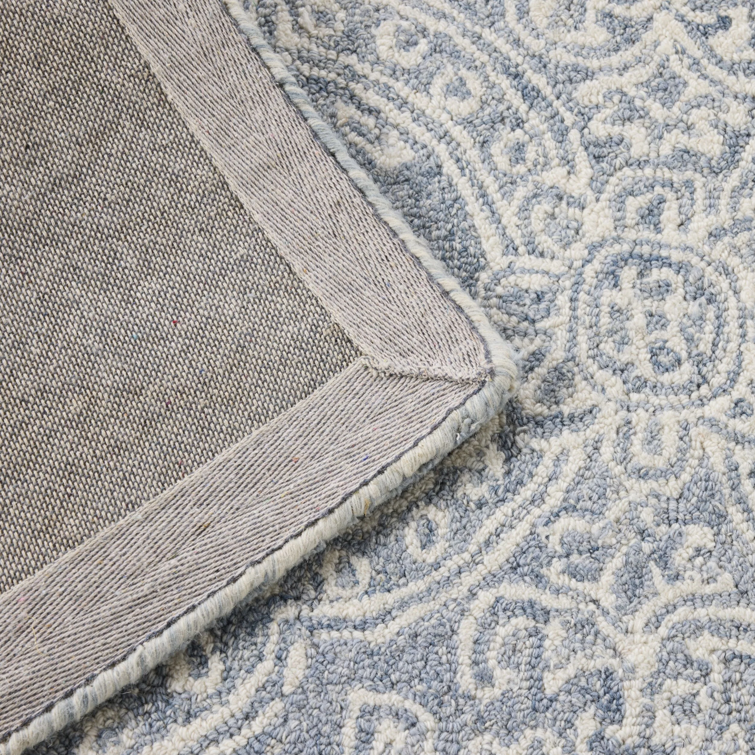 Henna Handtufted NZ Wool Runner Blue 70x200cm - Image 3