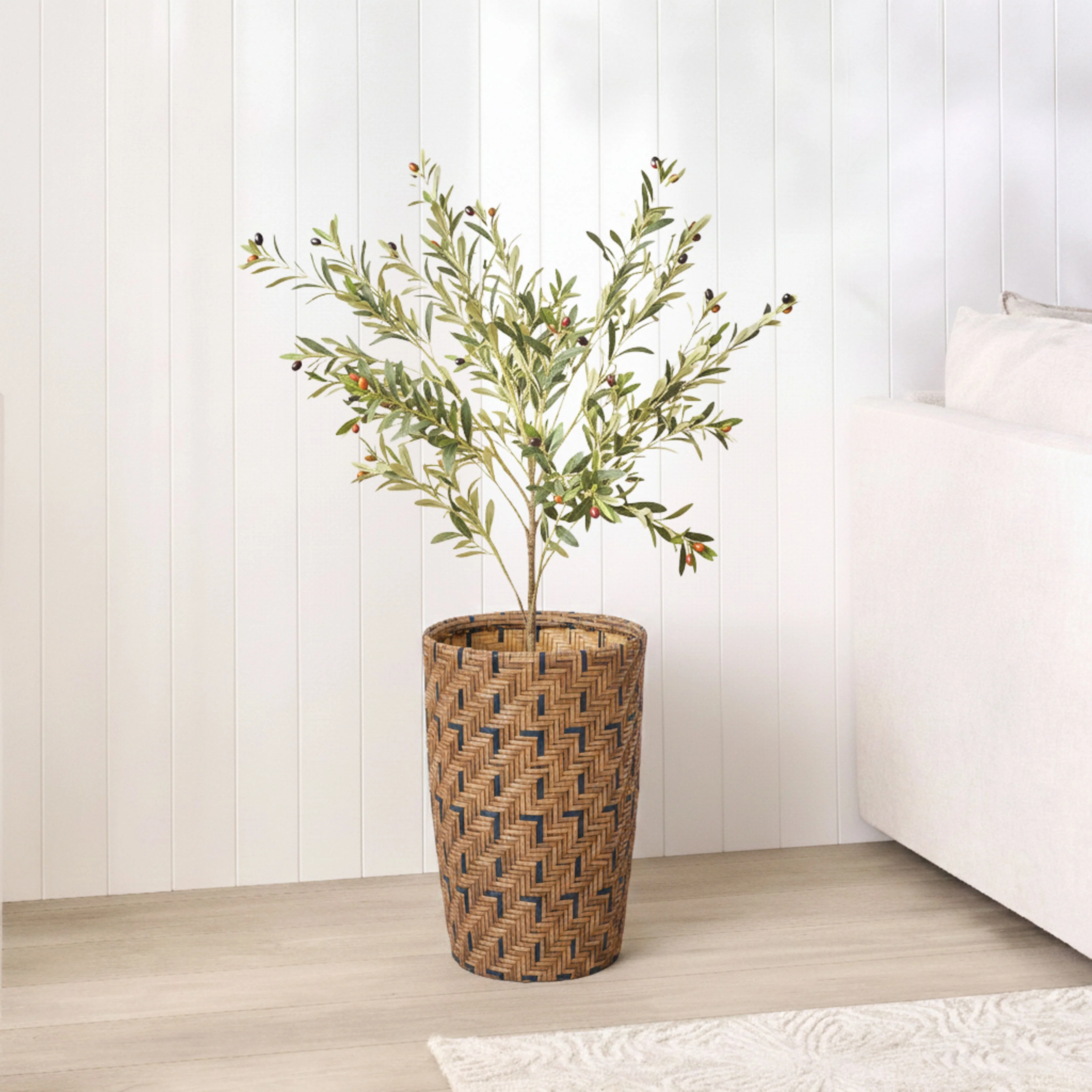 Herringbone Weave Collection Plant Basket Tall - Image 4