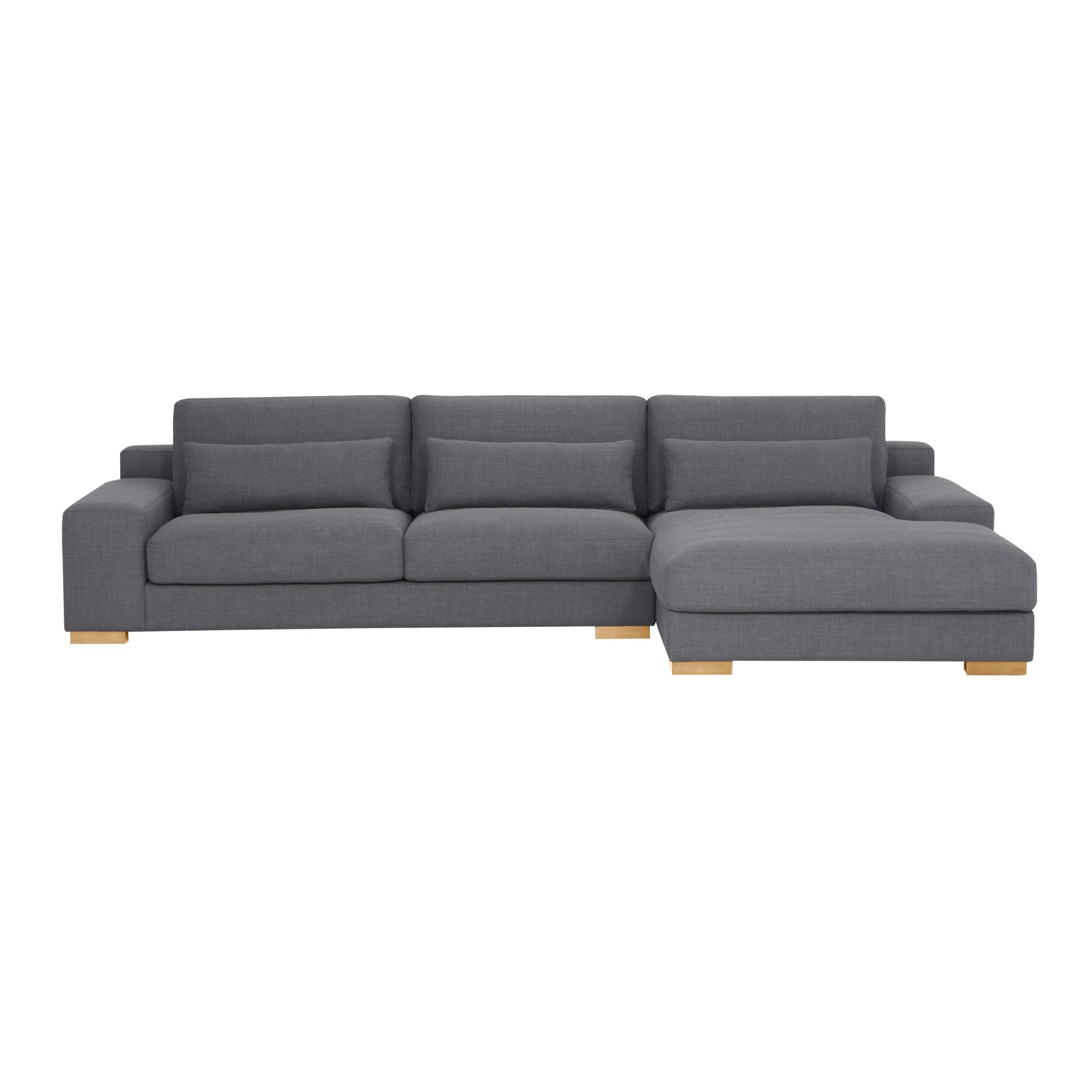 Herron 3 Seater Sofa with RHF Chaise Iron Grey Weave