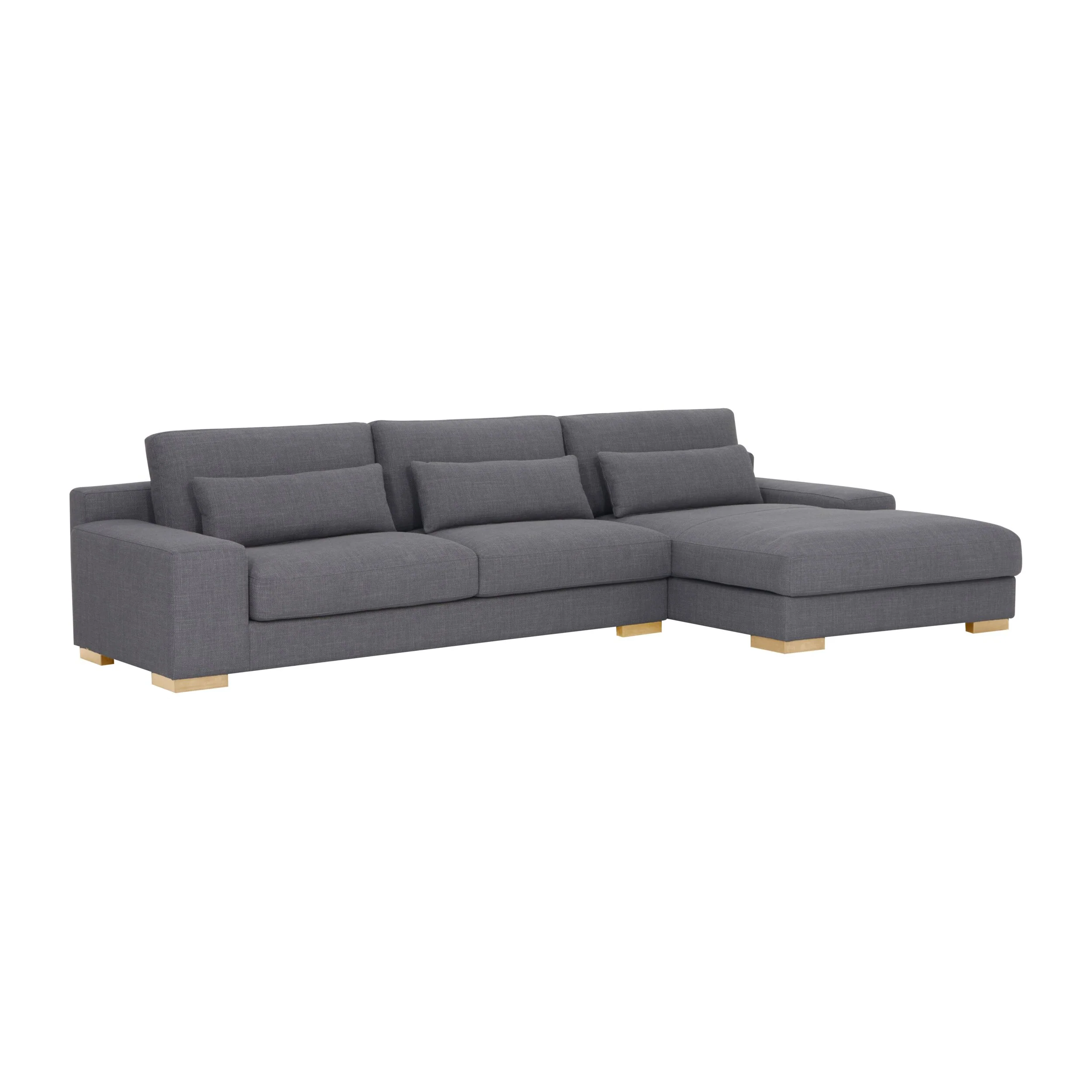 Herron 3 Seater Sofa with RHF Chaise Iron Grey Weave - Image 2