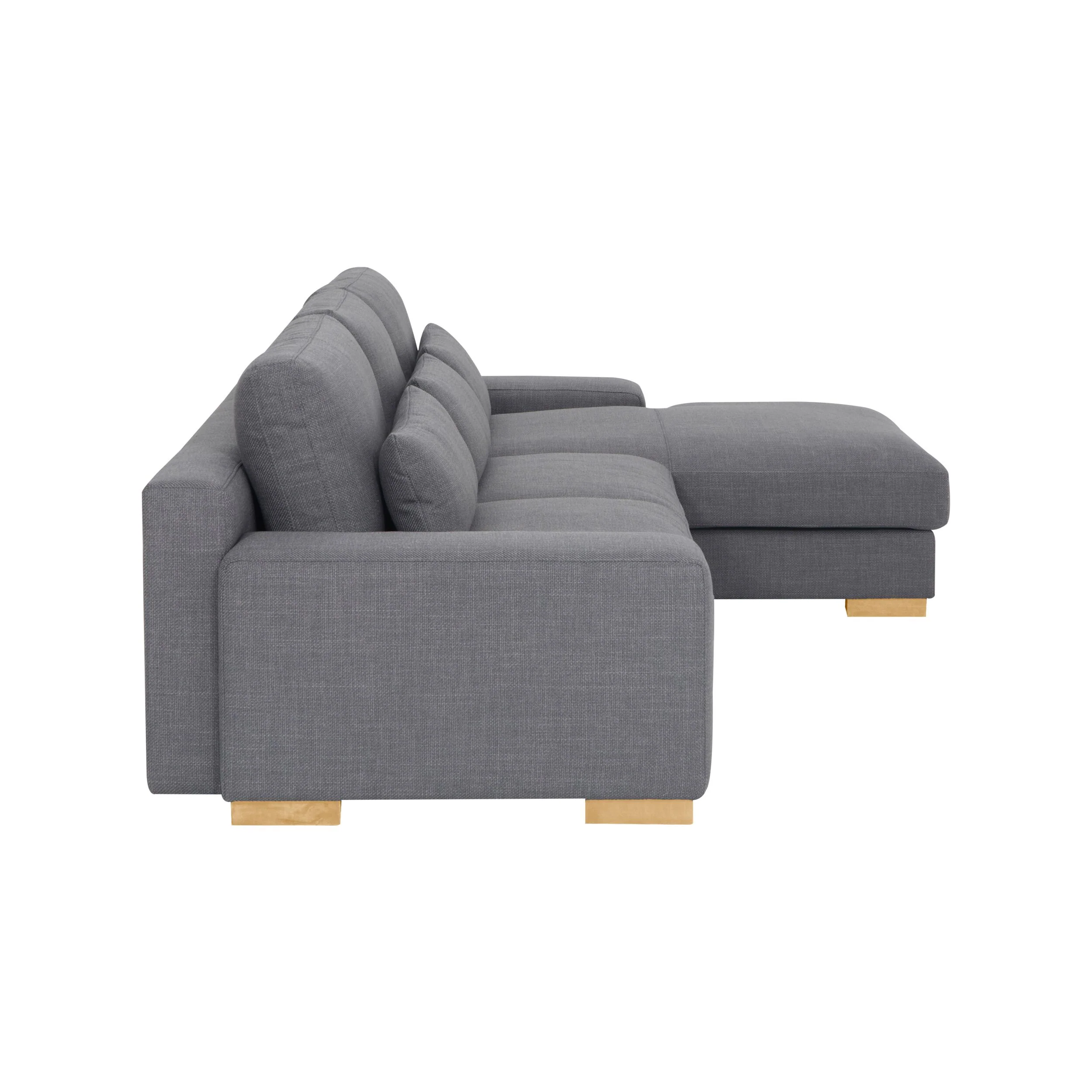 Herron 3 Seater Sofa with RHF Chaise Iron Grey Weave - Image 3