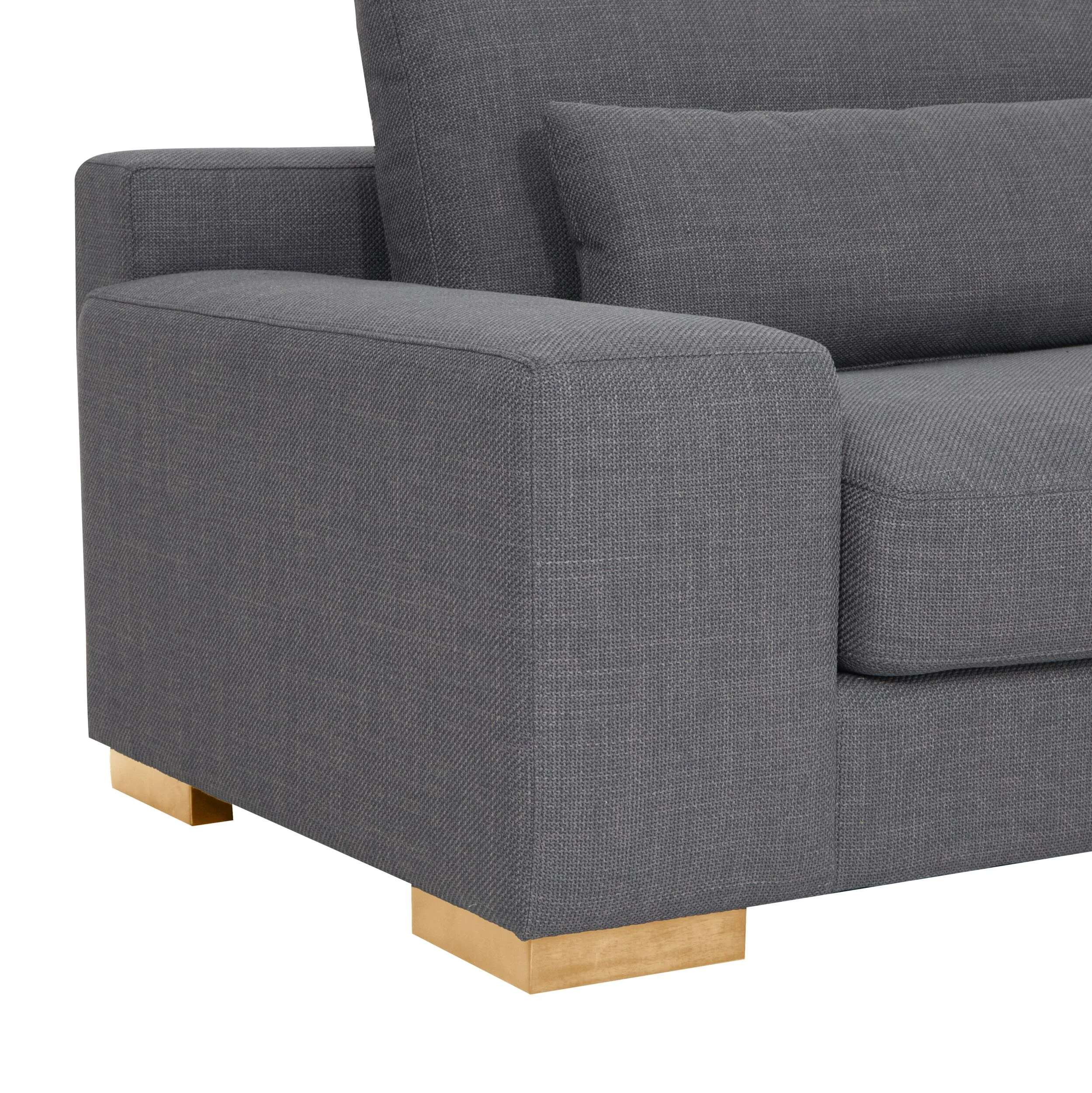 Herron 3 Seater Sofa with RHF Chaise Iron Grey Weave - Image 5