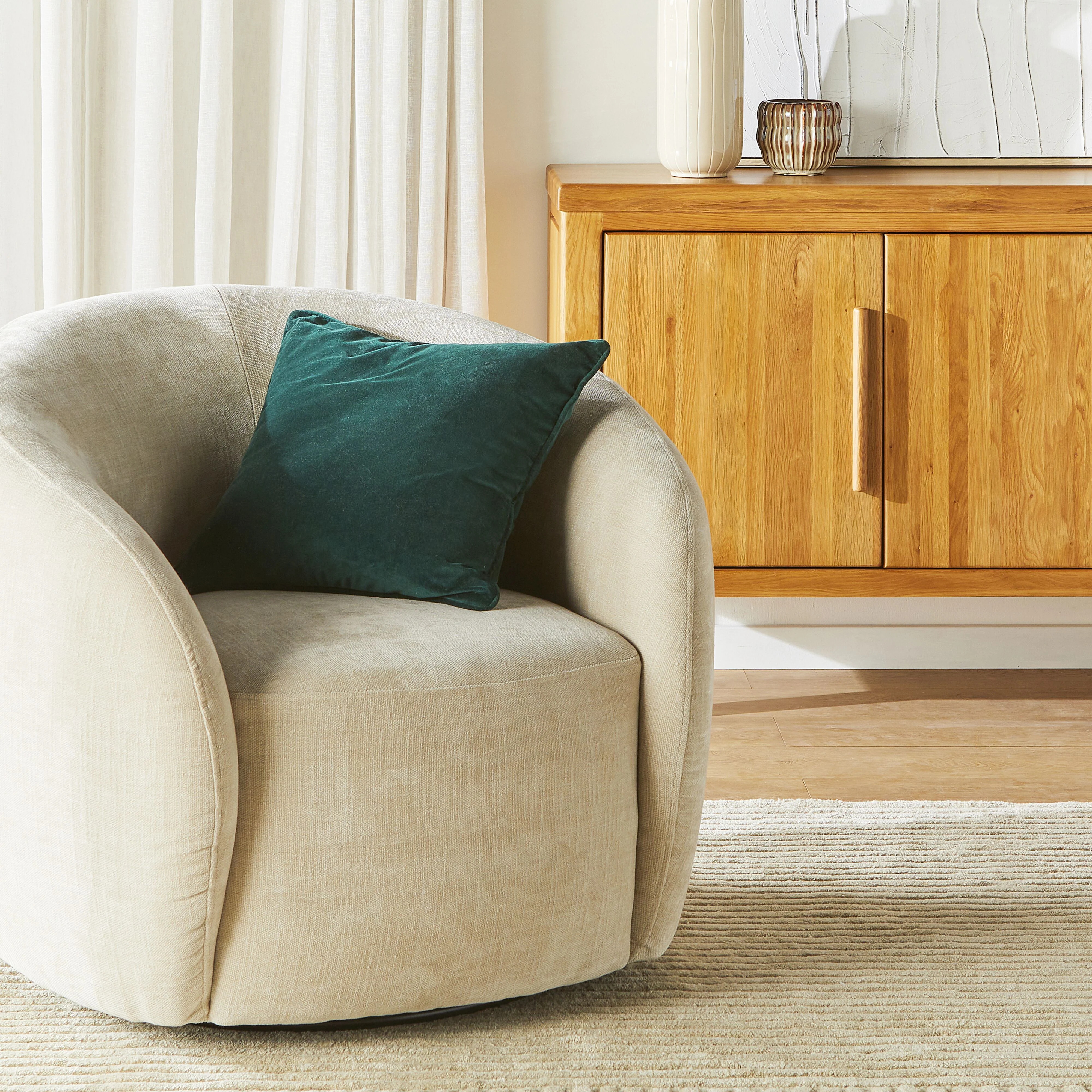 Hervey Cotton Velvet Cushion Forest 45x45cm - Image 3