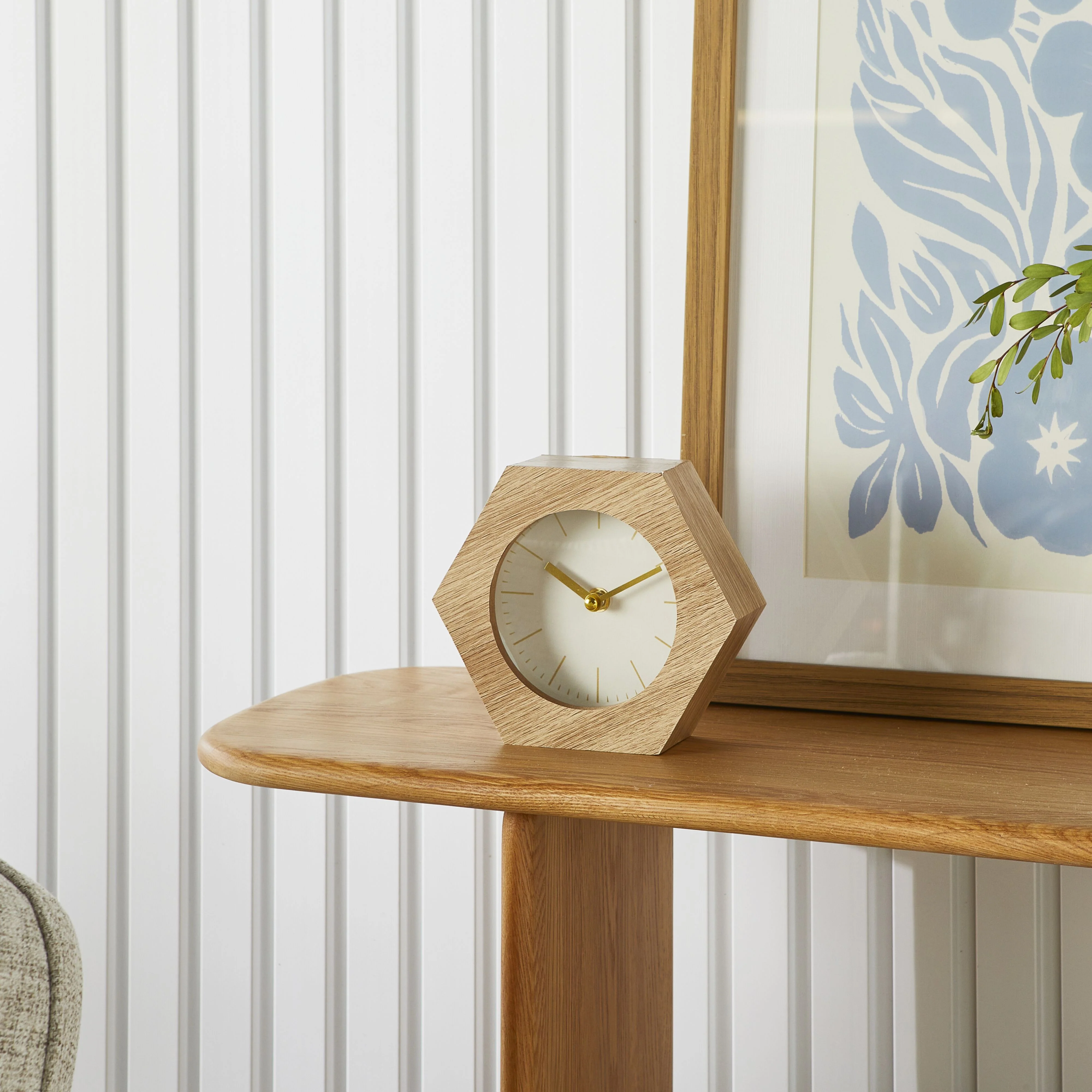 Hexagon Mantel Clock 18x6x15.5cm - Image 5
