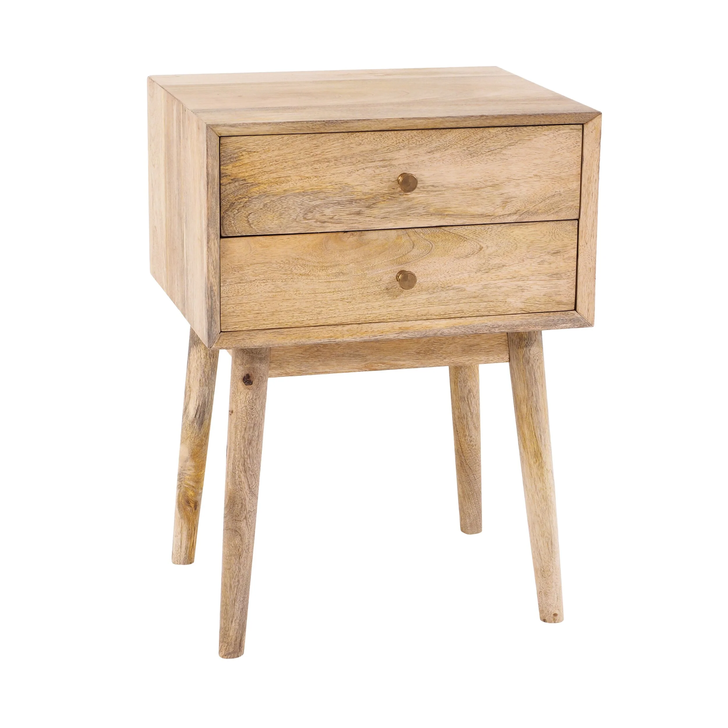 Hopper Mid-Century 2 Drawer Side Table Natural Brown - Image 2