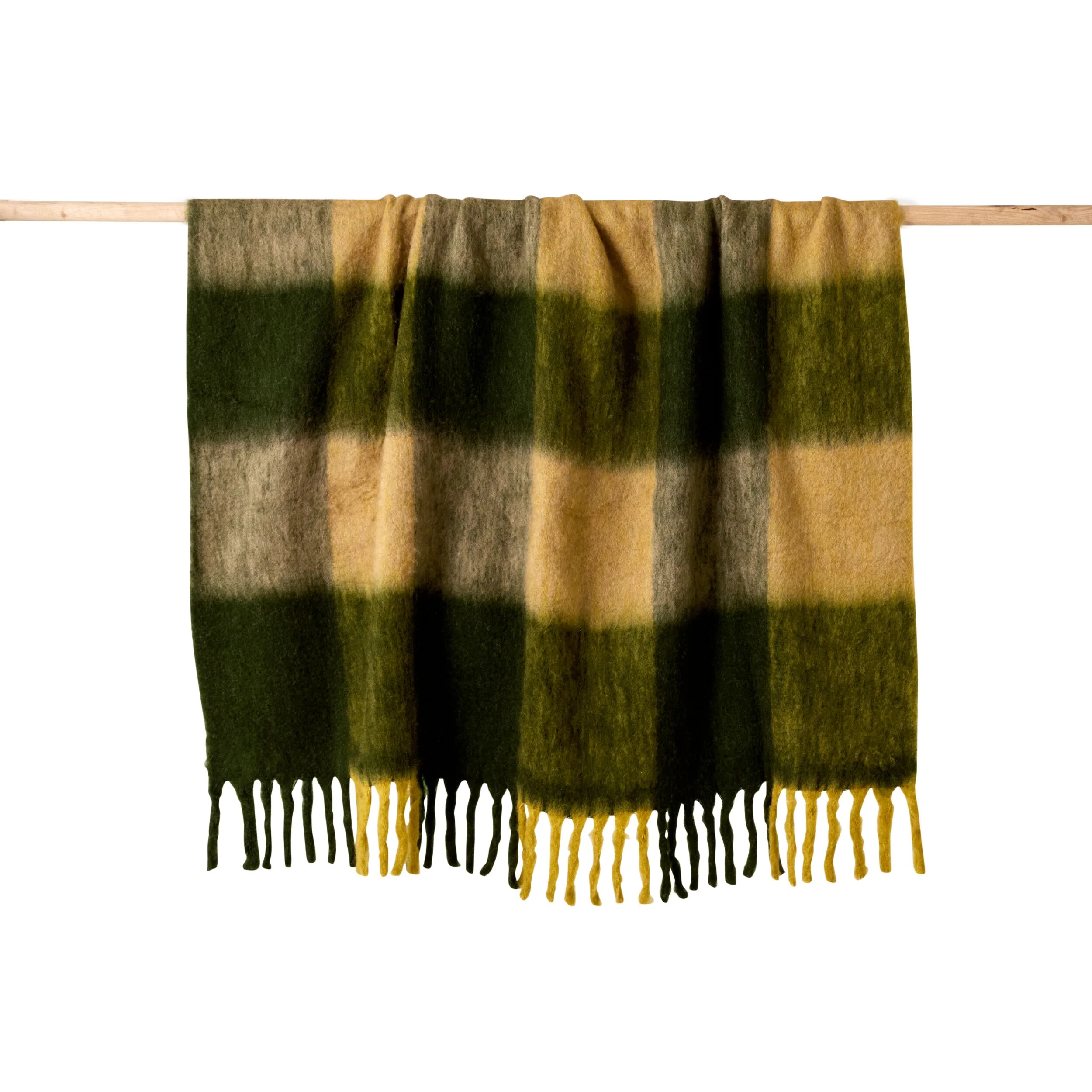 Hunter Wool Blend Throw Green Check 130x170cm - Image 3