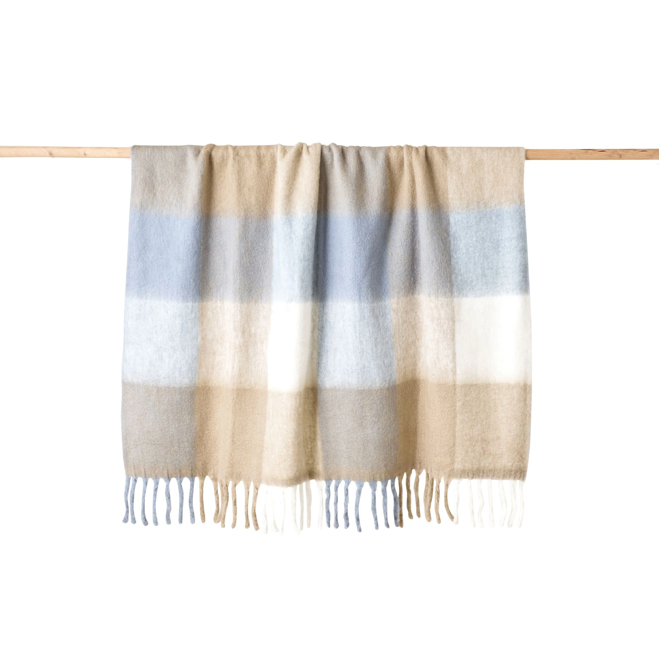 Hunter Wool Blend Throw Sky Blue Check 130x170cm - Image 3