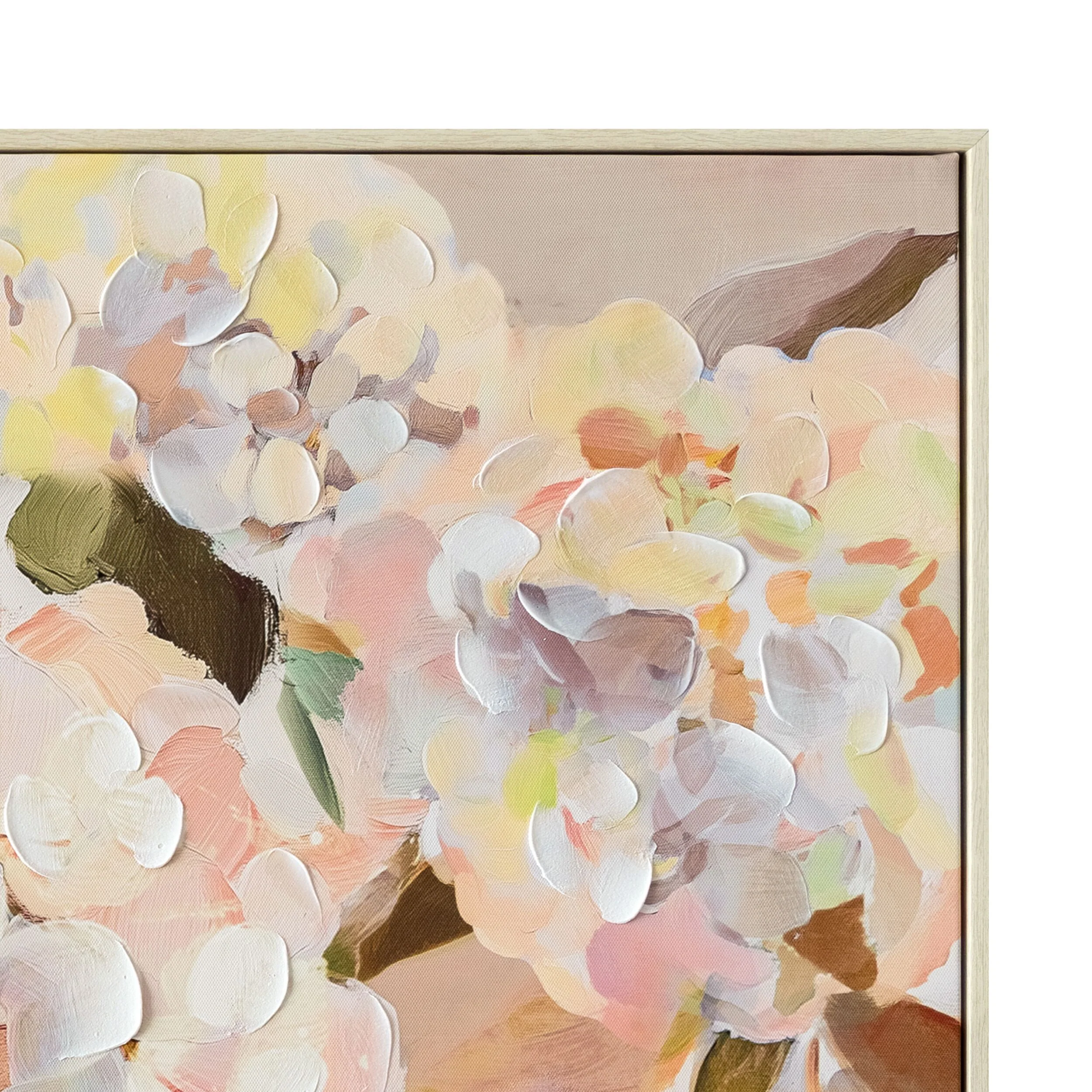 Hydrangea Blush Framed Textured Print 120x80cm - Image 3