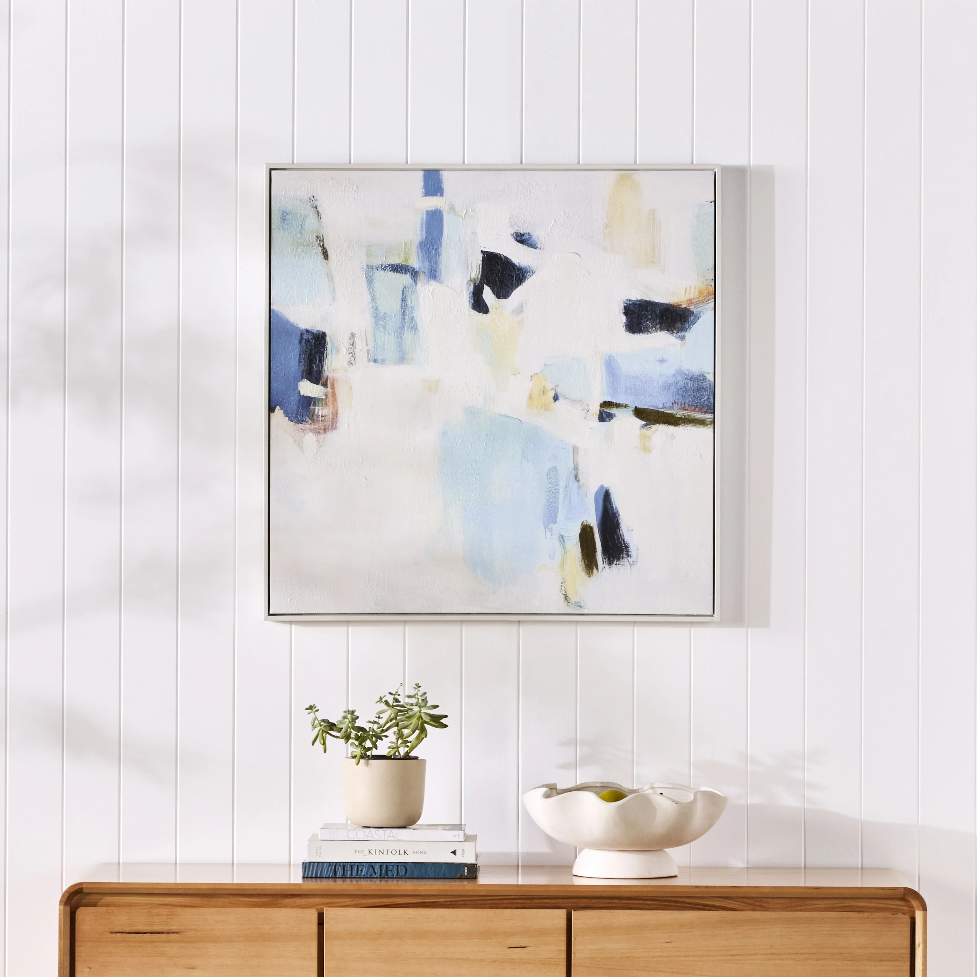 Ink Storm Framed Textured Painting 80x80cm - Image 2