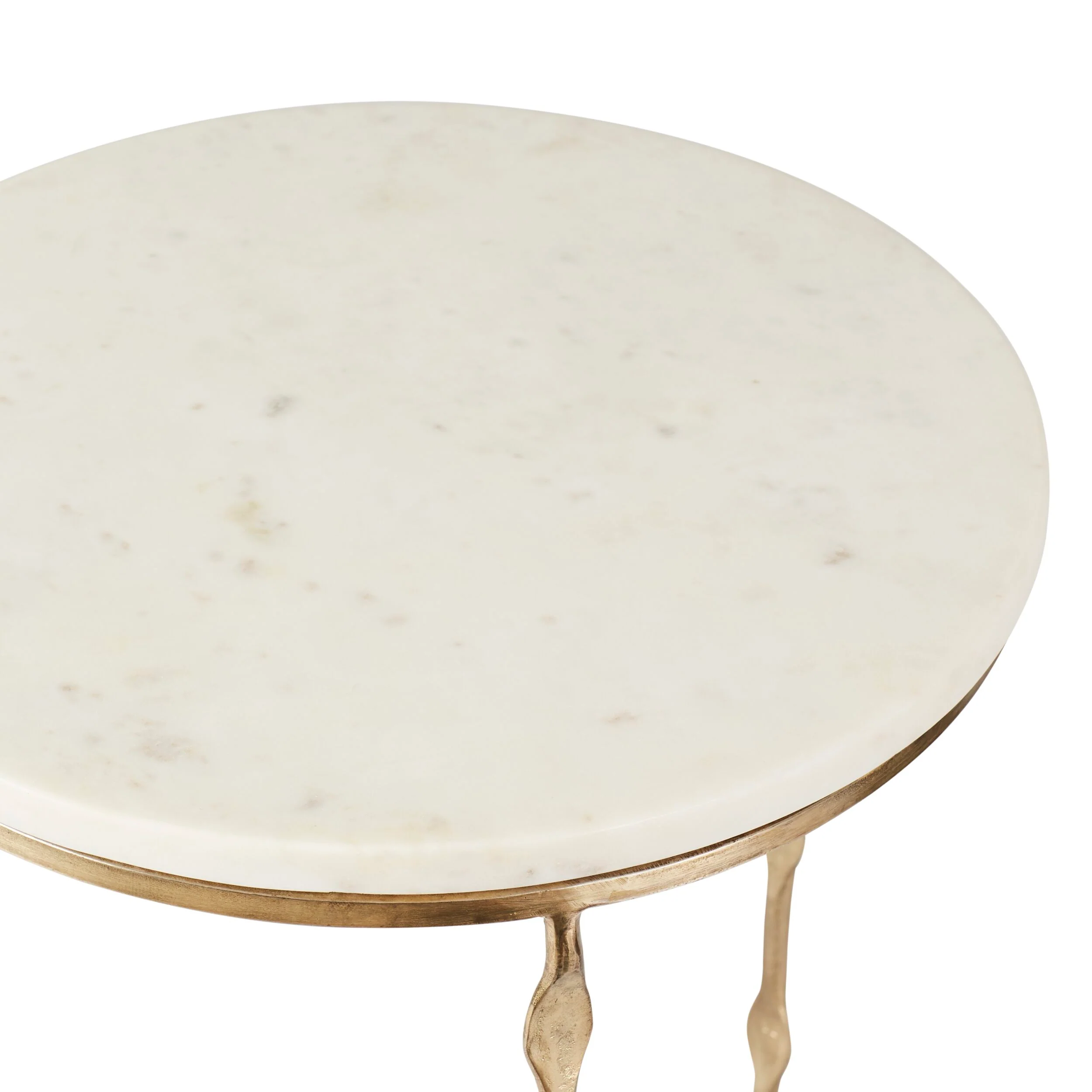 Iron Round Side Table With Marble Top 60cm - Image 3