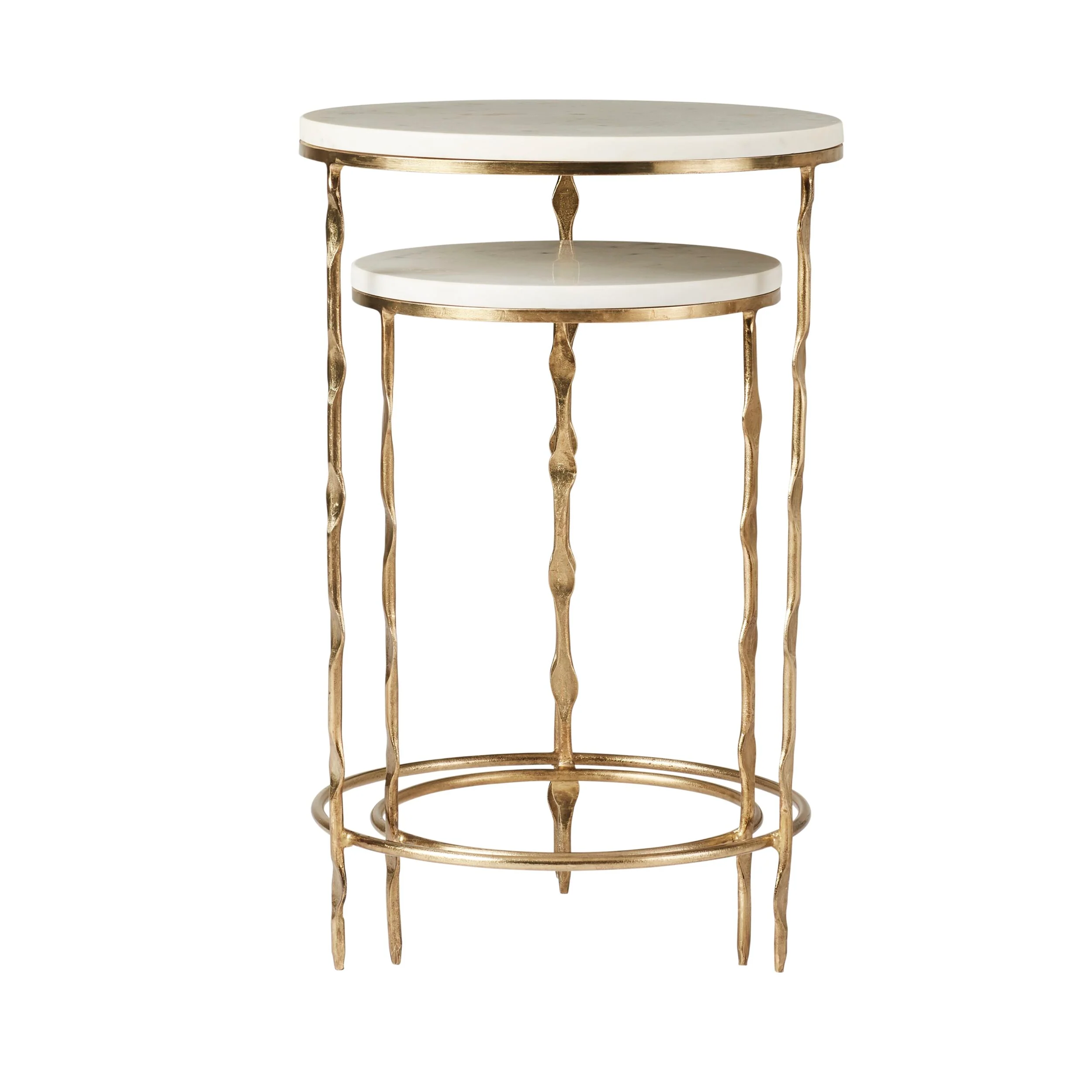 Iron Round Side Table With Marble Top 60cm - Image 5