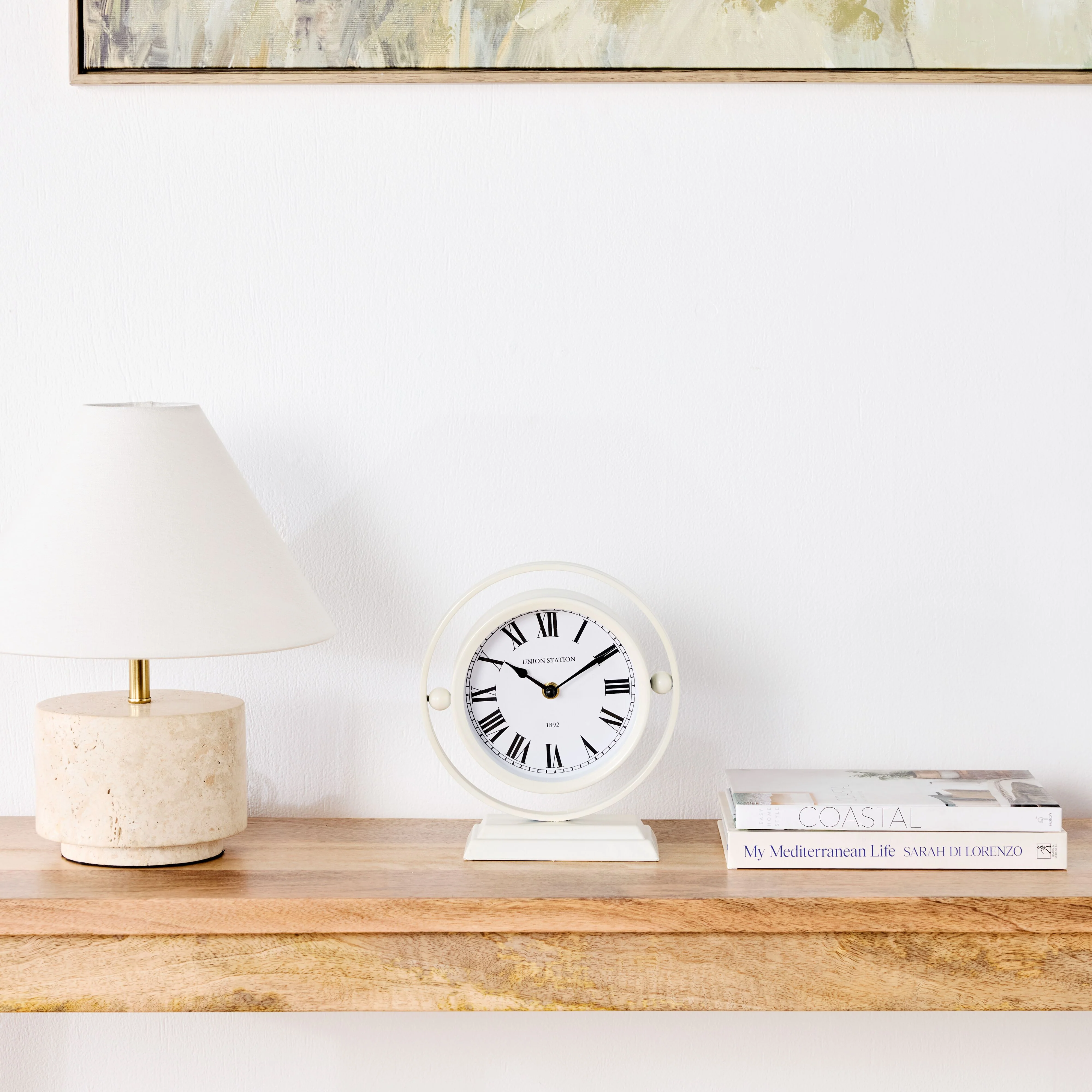 Iron Sphere Mantel Clock White - Image 3
