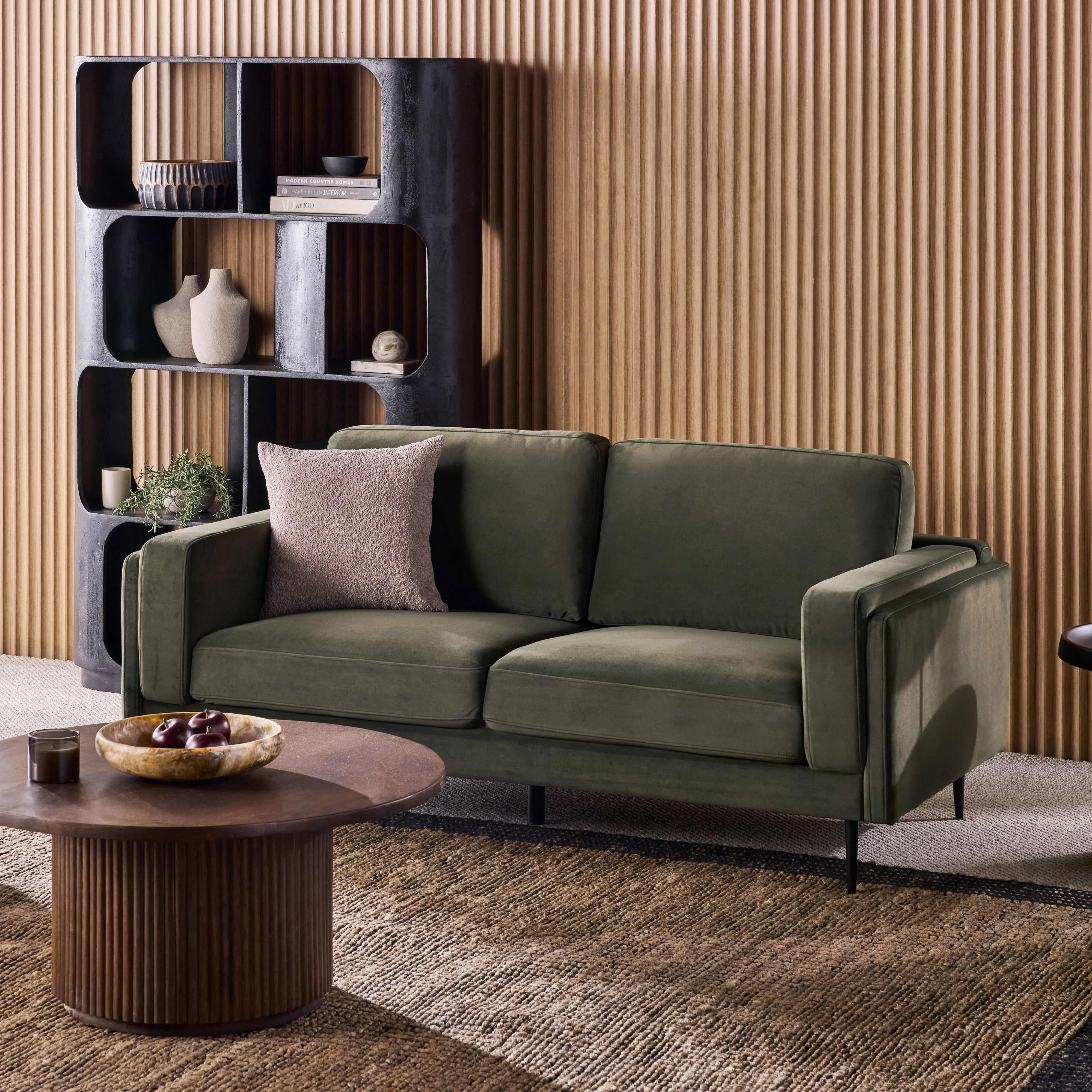 Irvine 2.5 Seater Sofa Velvet Eucalyptus - Image 8