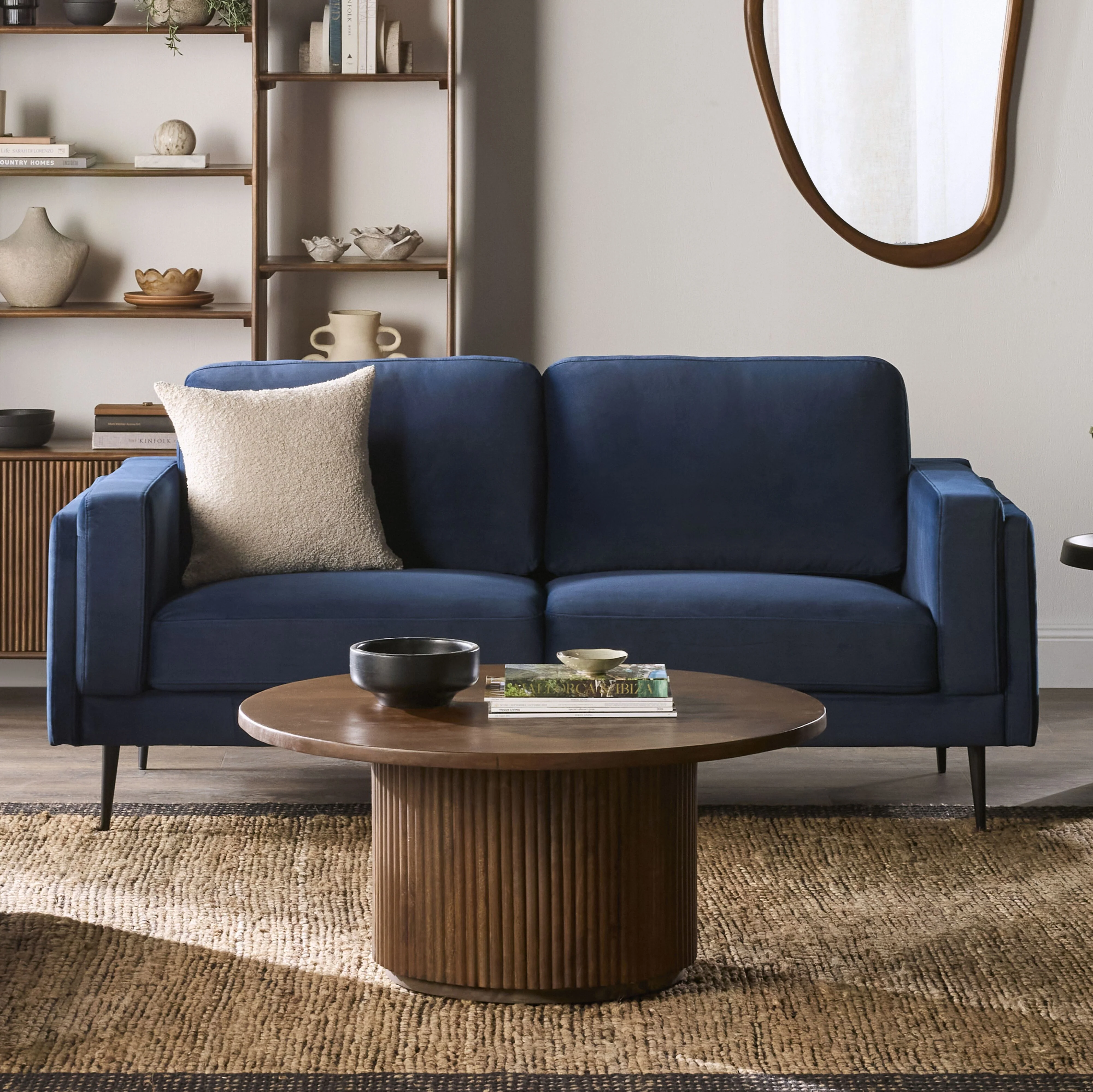 Irvine 2.5 Seater Sofa Velvet Indigo - Image 7