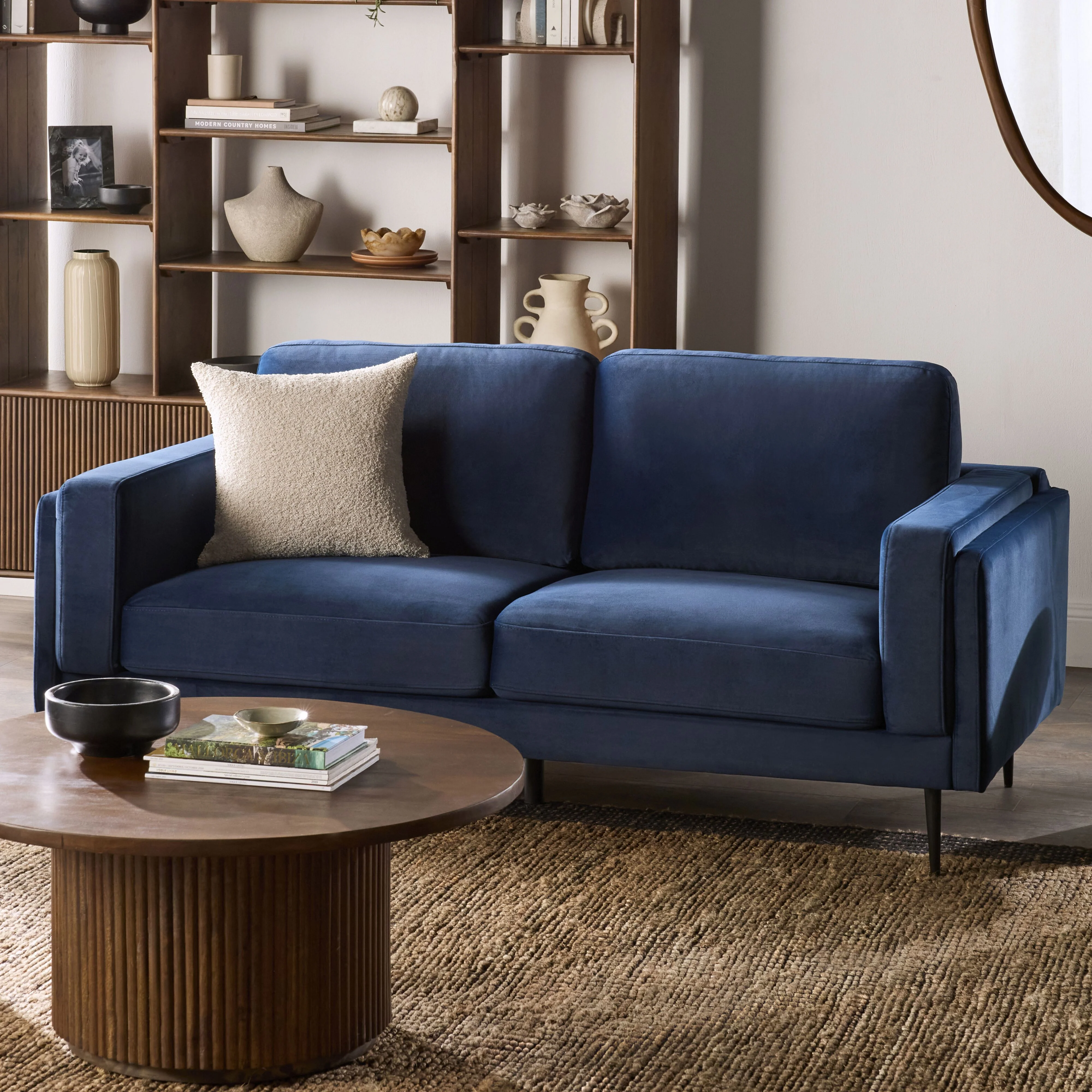 Irvine 2.5 Seater Sofa Velvet Indigo - Image 8