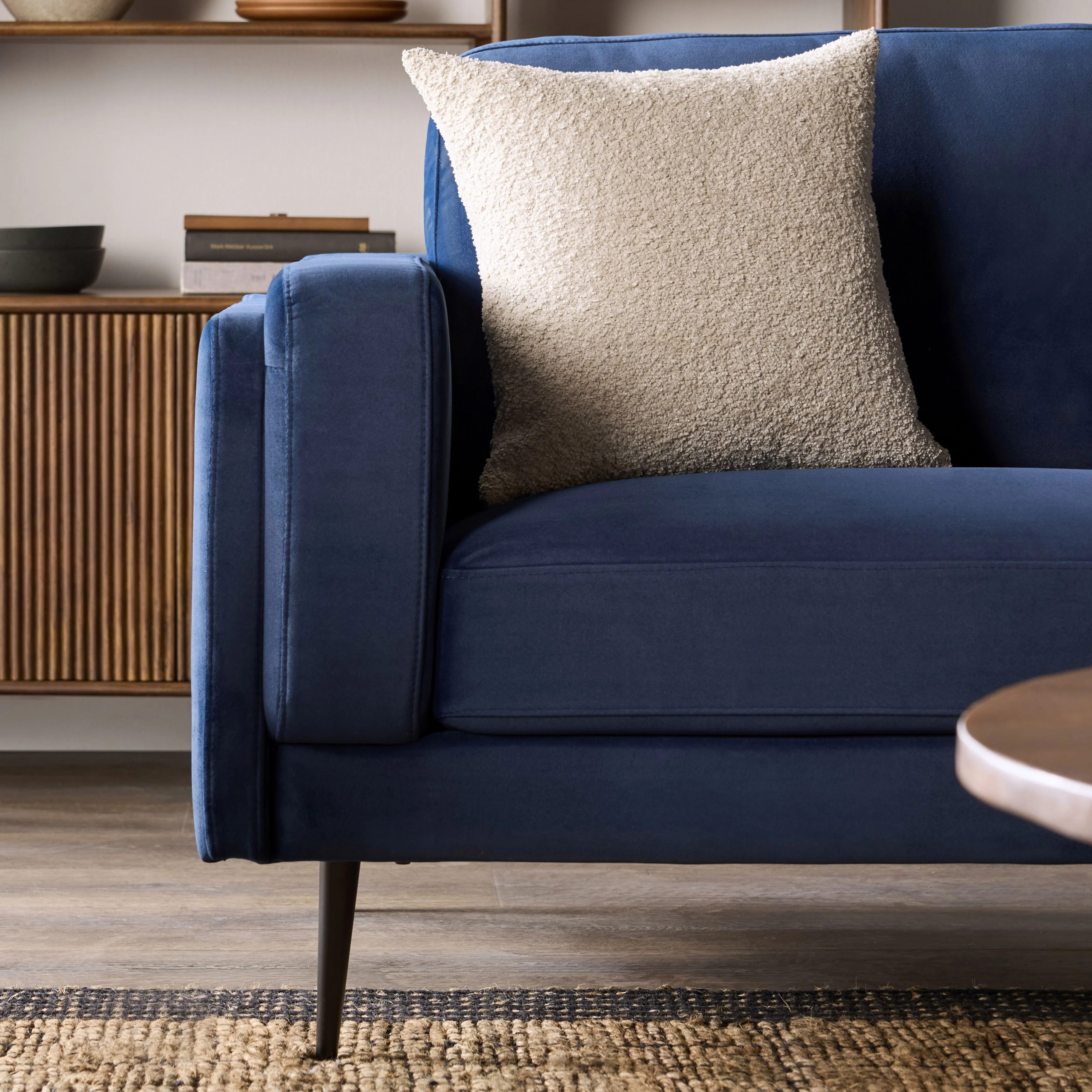 Irvine 2.5 Seater Sofa Velvet Indigo - Image 9