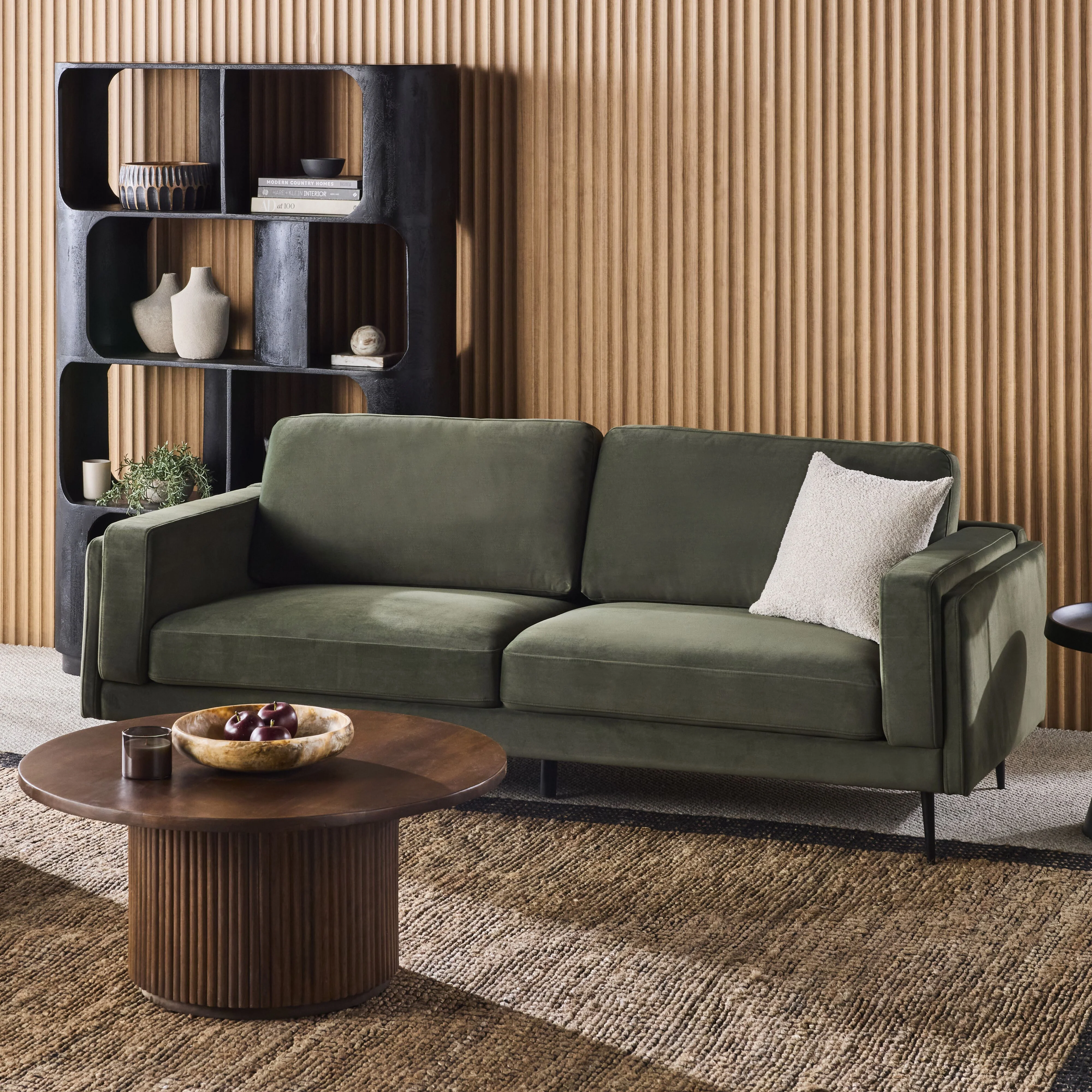 Irvine 3 Seater Sofa Velvet Eucalyptus - Image 8