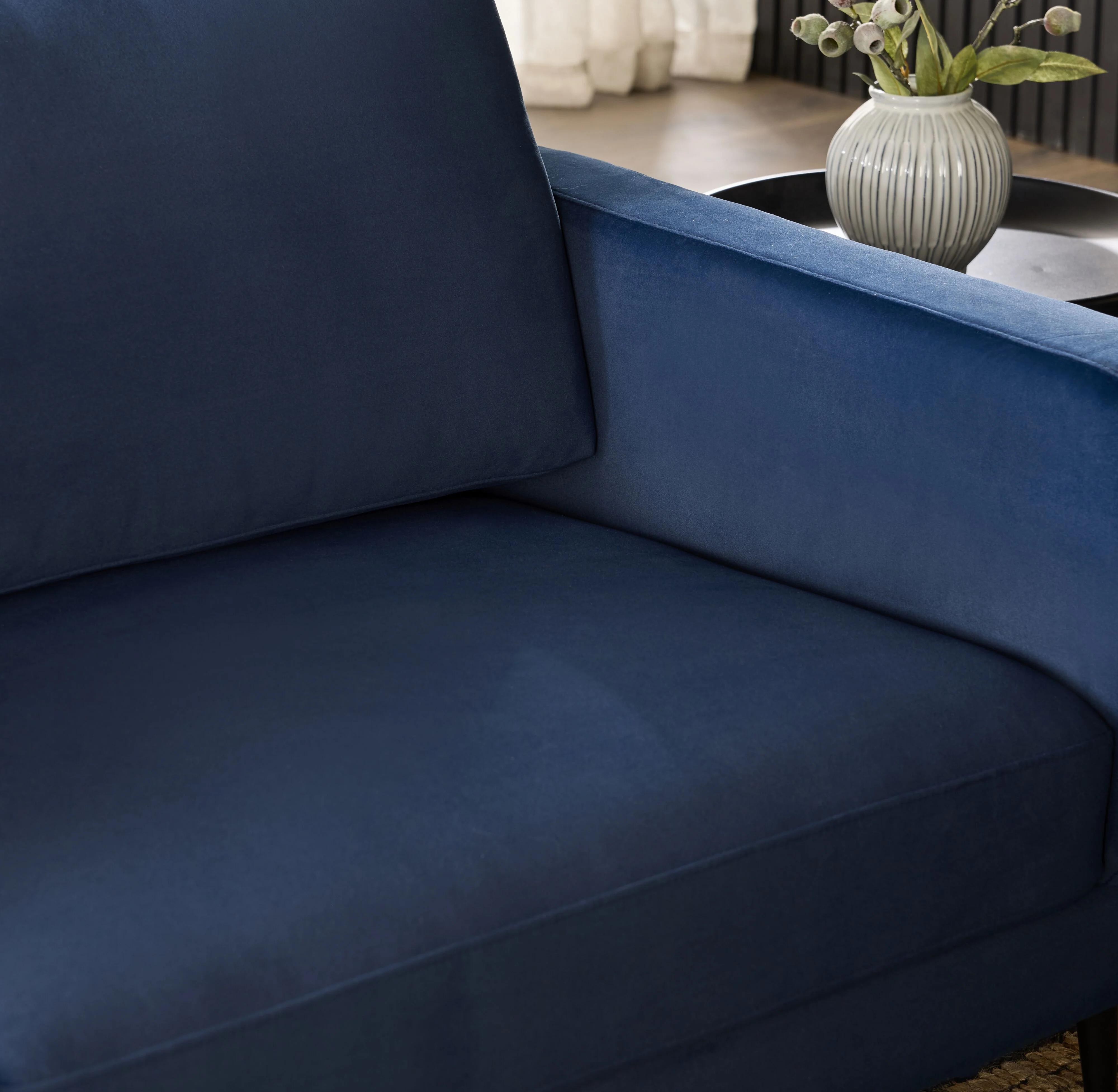 Irvine 3 Seater Sofa Velvet Indigo - Image 10