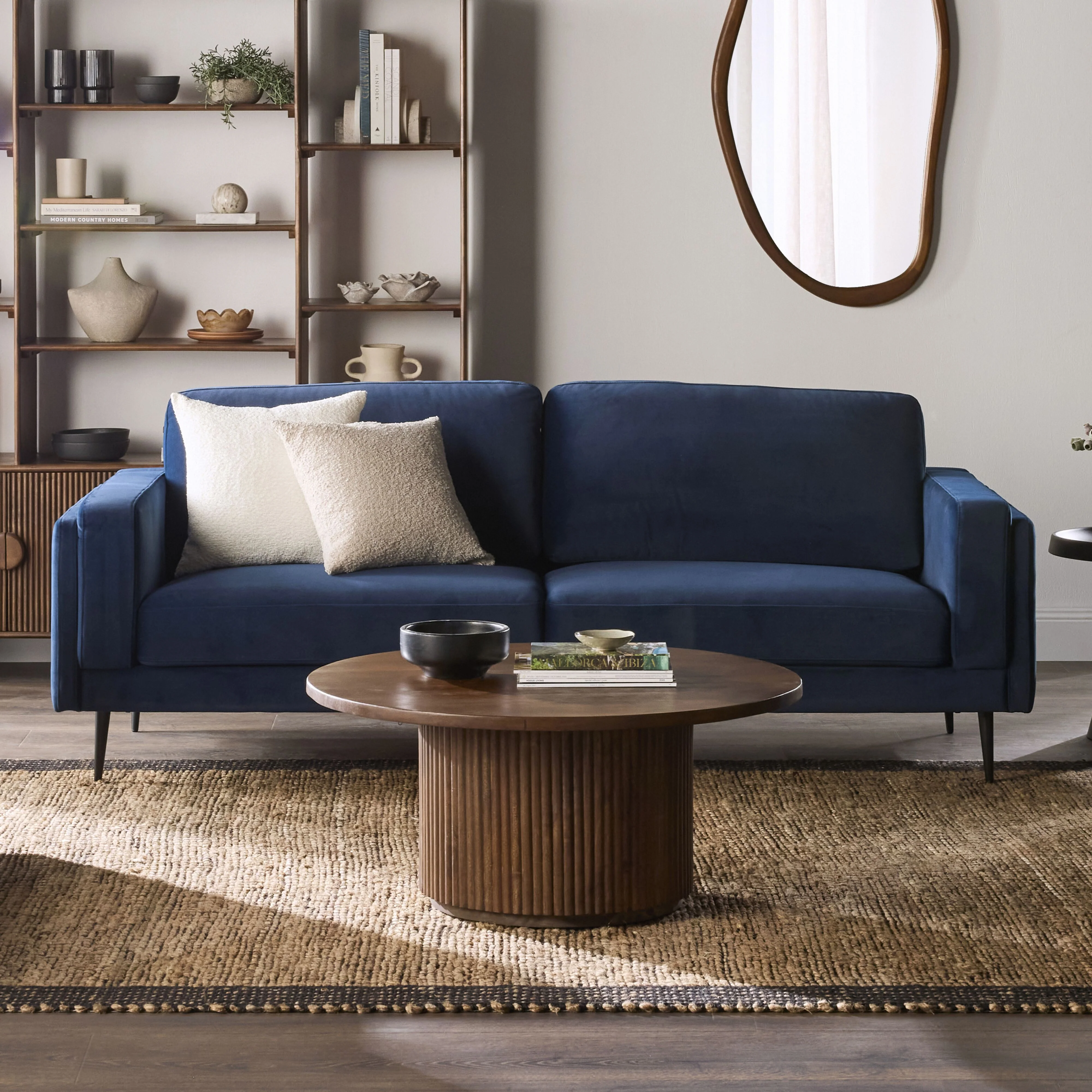 Irvine 3 Seater Sofa Velvet Indigo - Image 7