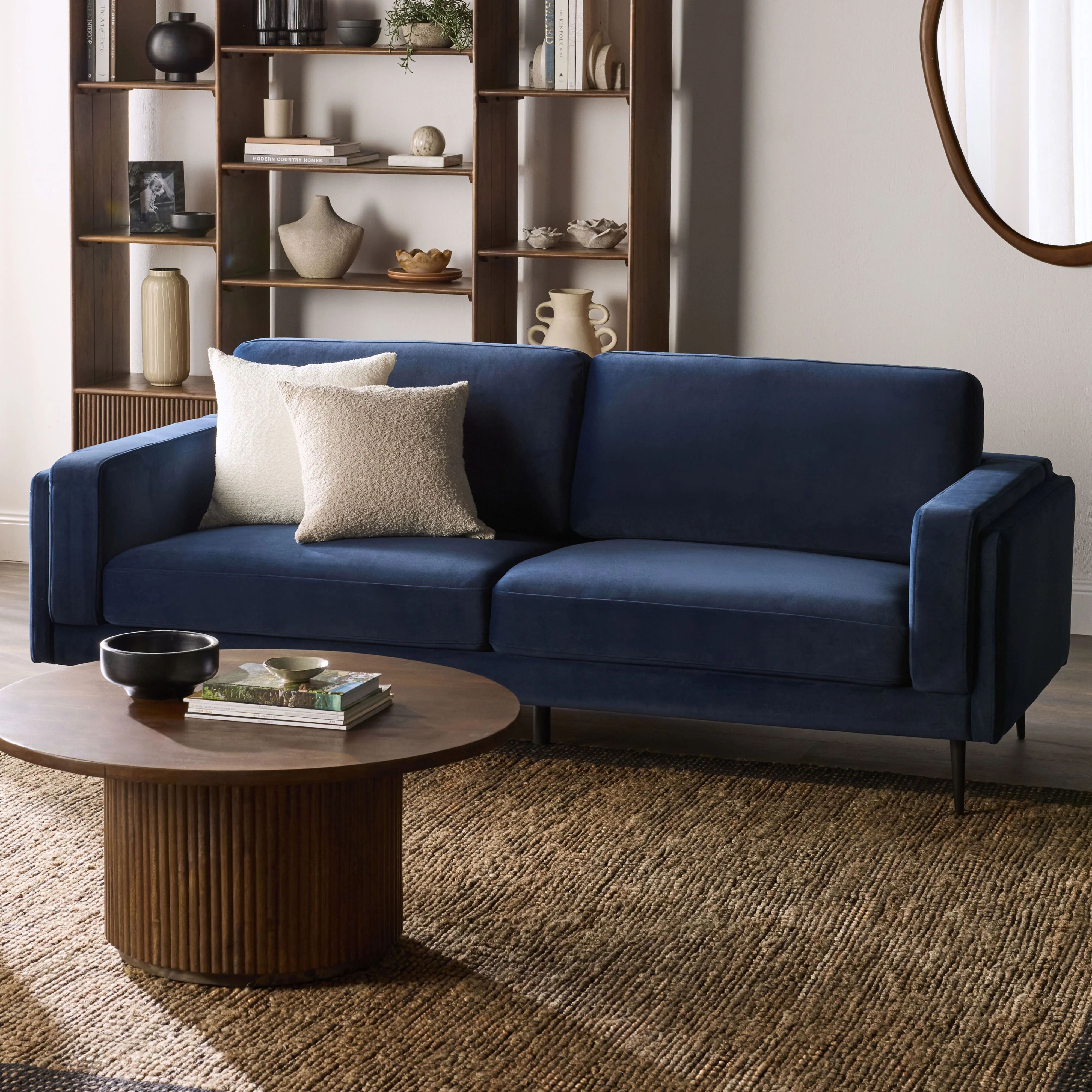 Irvine 3 Seater Sofa Velvet Indigo - Image 8