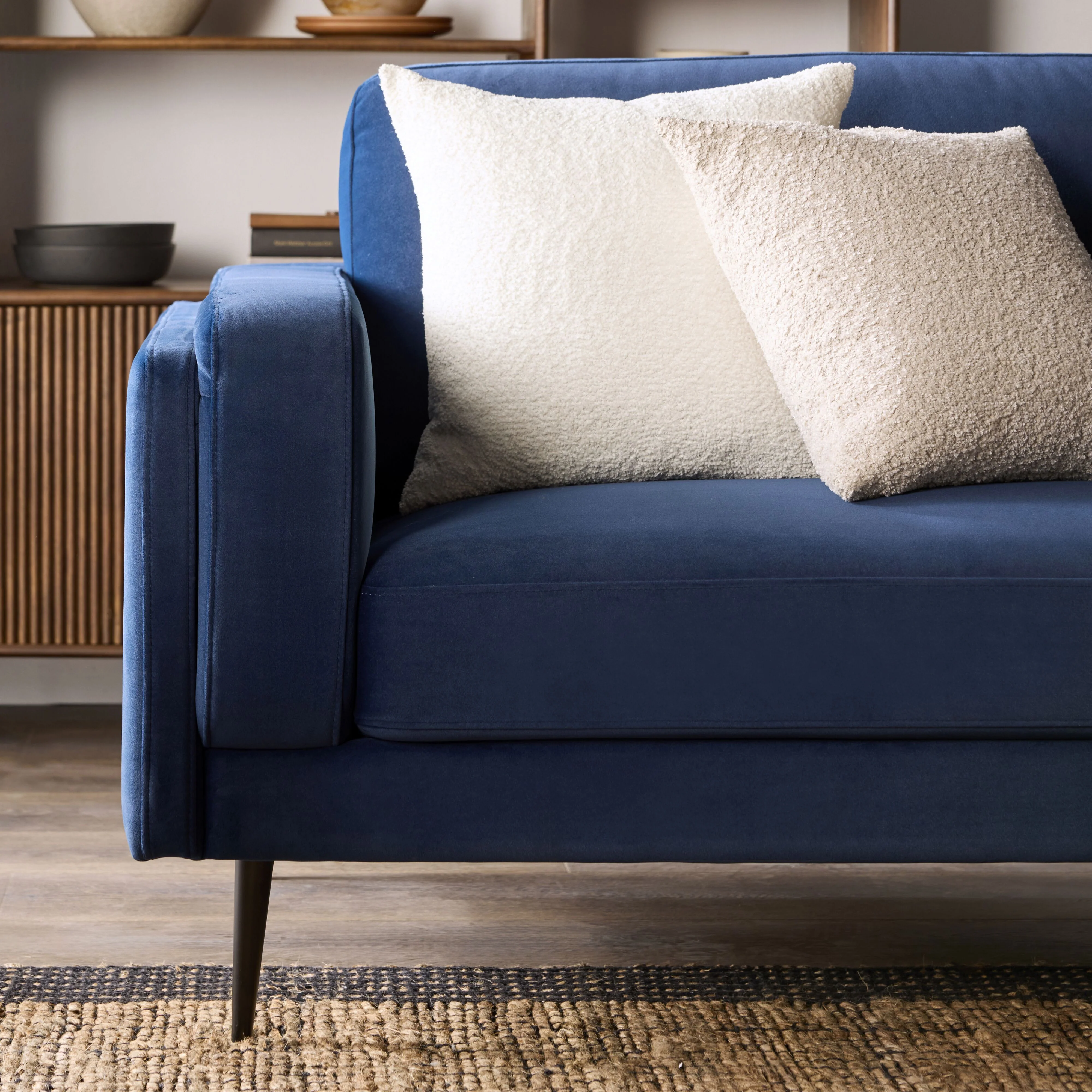 Irvine 3 Seater Sofa Velvet Indigo - Image 9