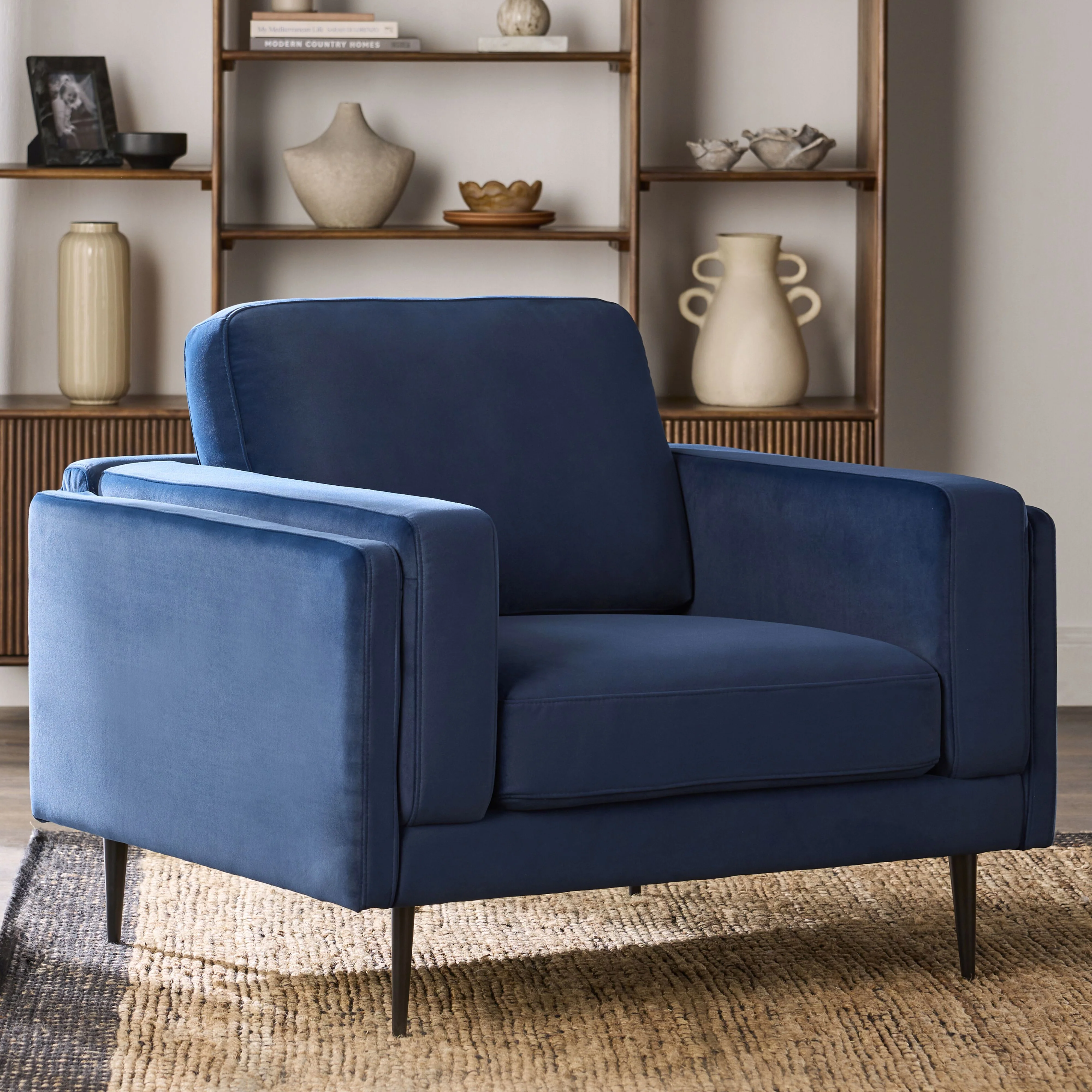 Irvine Armchair Velvet Indigo - Image 7