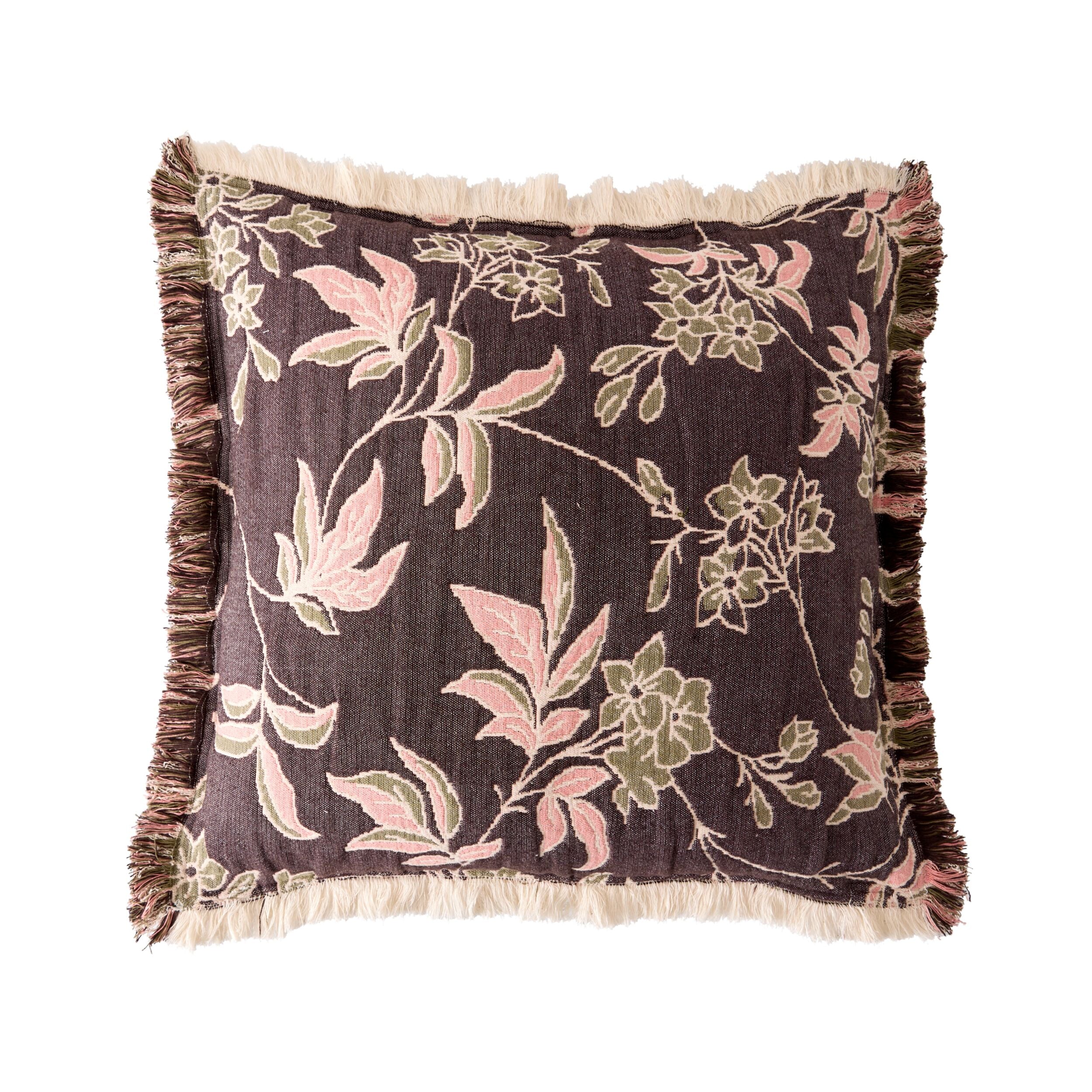Jacquard Garden Cotton Cushion 50x50cm Blossom - Image 2