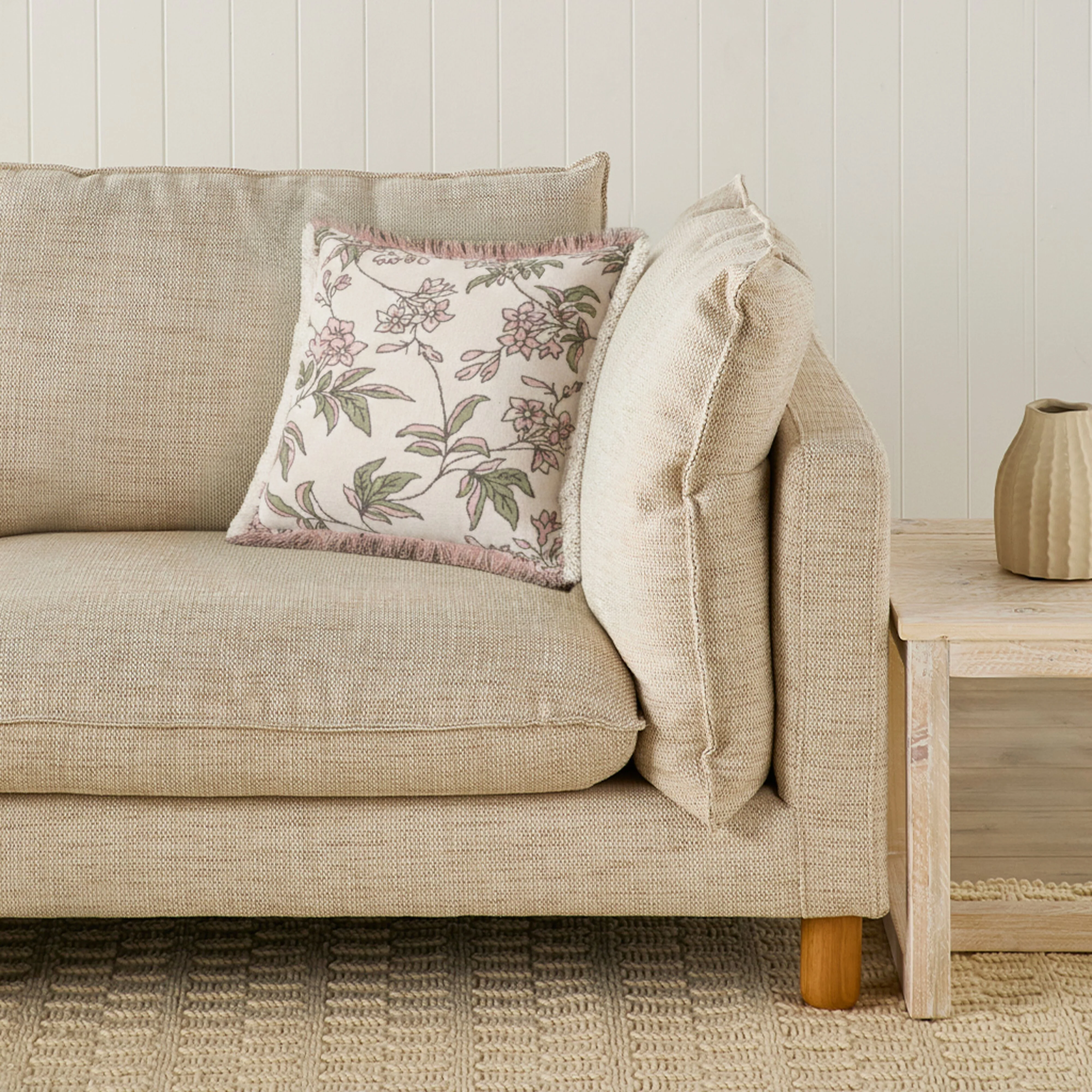 Jacquard Garden Cotton Cushion 50x50cm Blossom - Image 4