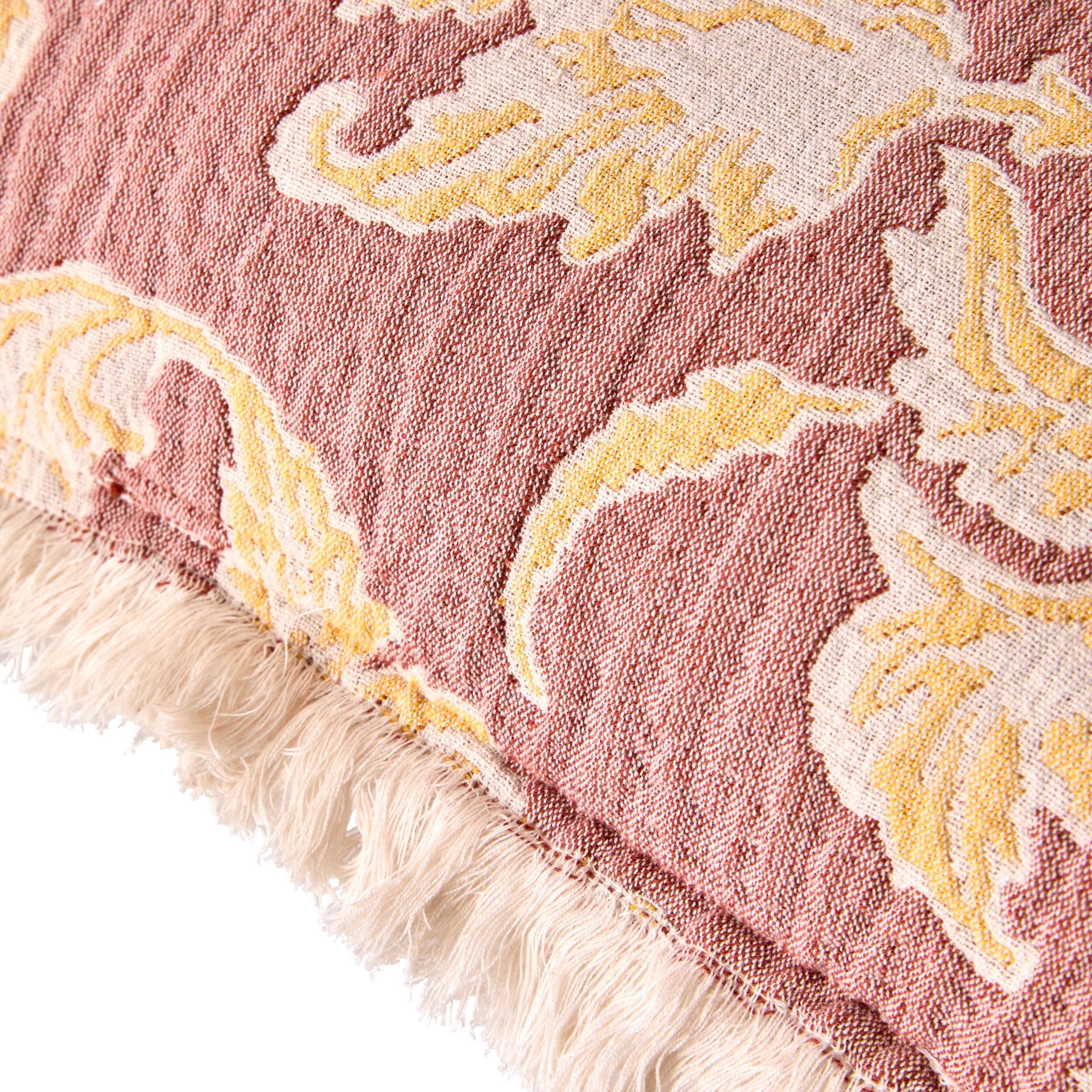 Jacquard Garden Cotton Cushion 50x50cm Brocade - Image 3