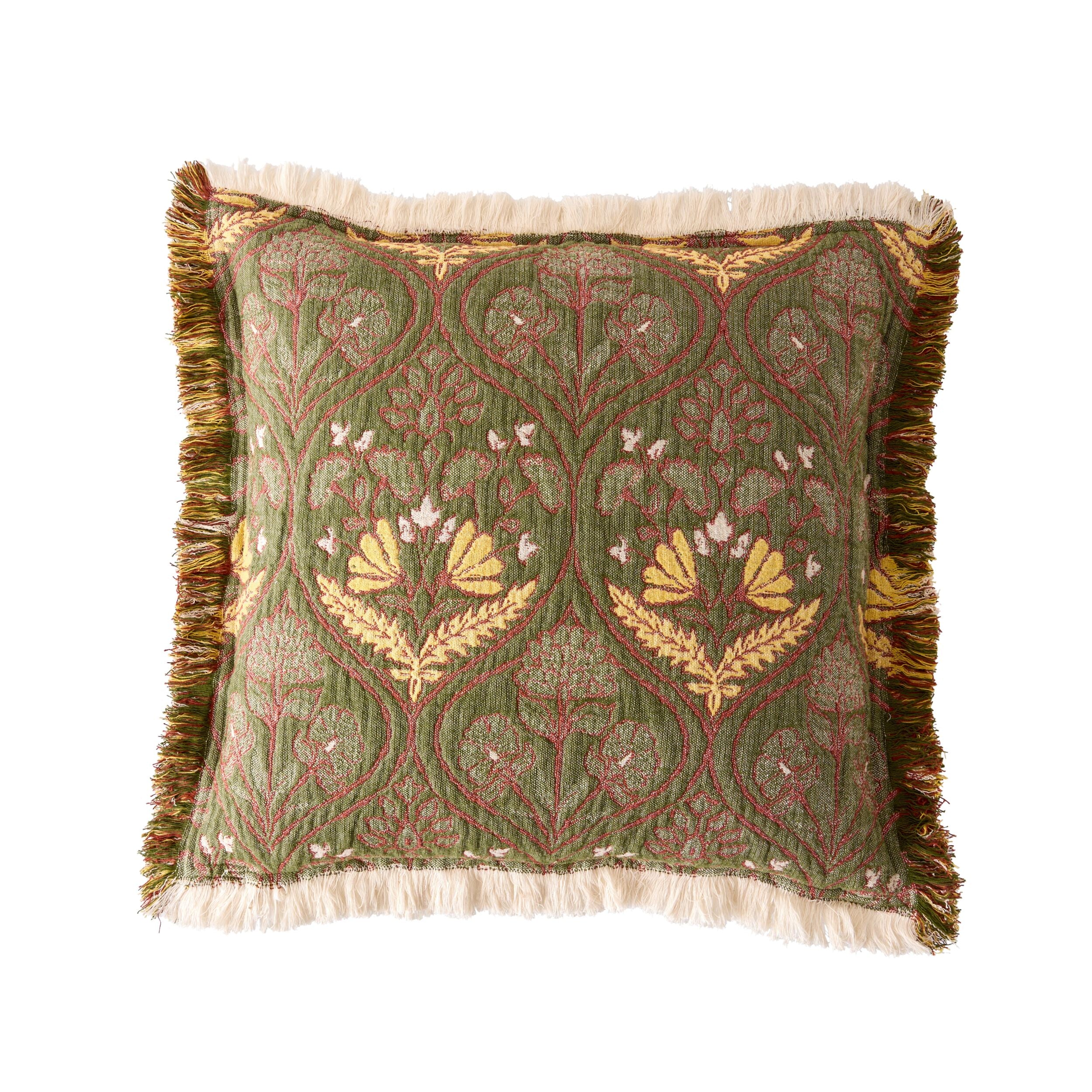 Jacquard Garden Cotton Cushion 50x50cm Damask - Image 2