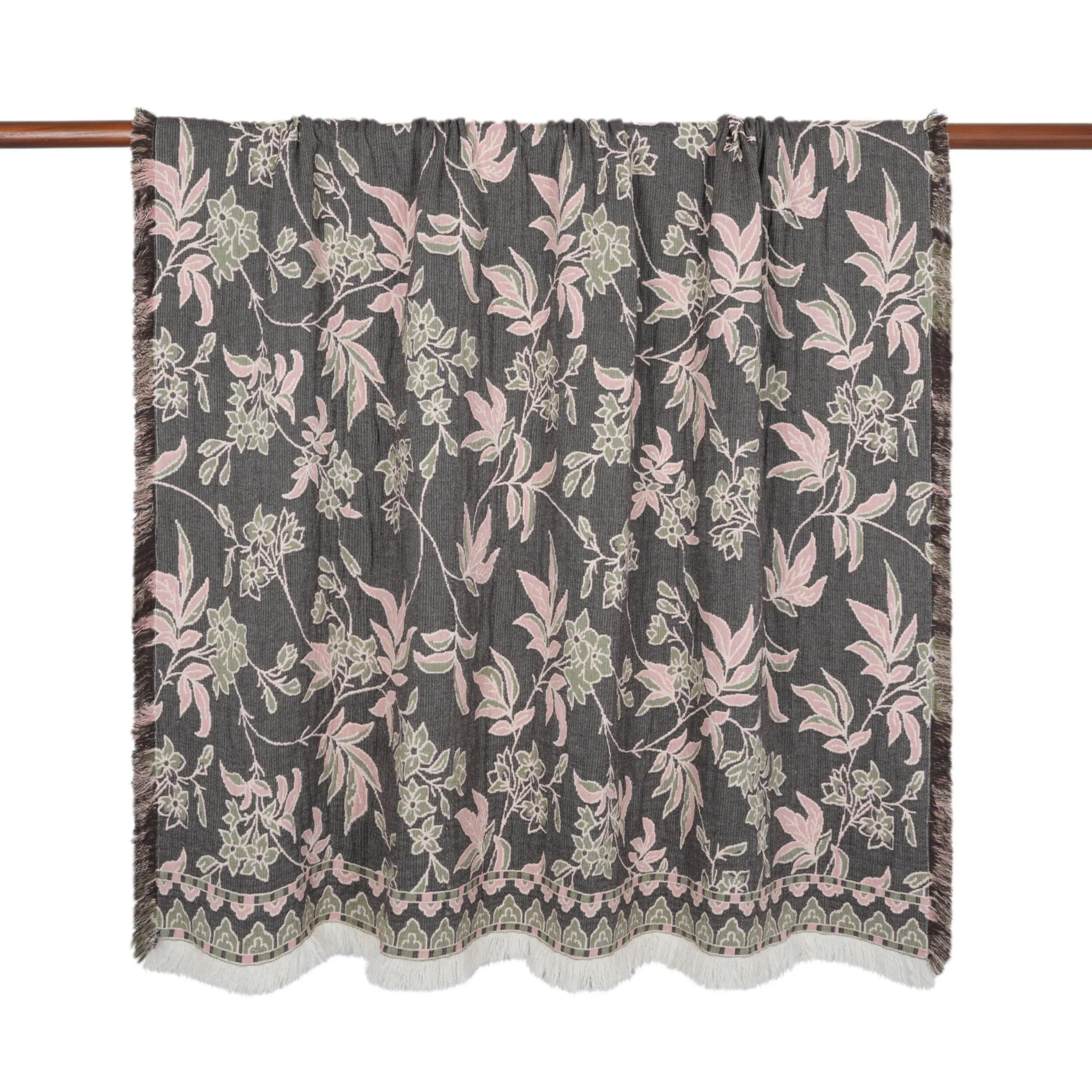 Jacquard Garden Cotton Throw 130x170cm Blossom - Image 2
