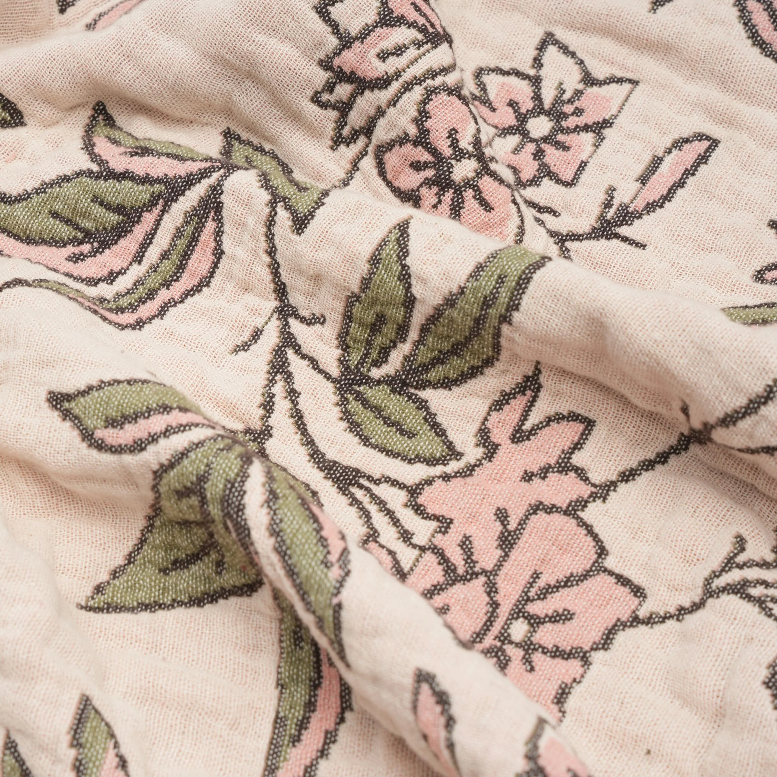 Jacquard Garden Cotton Throw 130x170cm Blossom - Image 4
