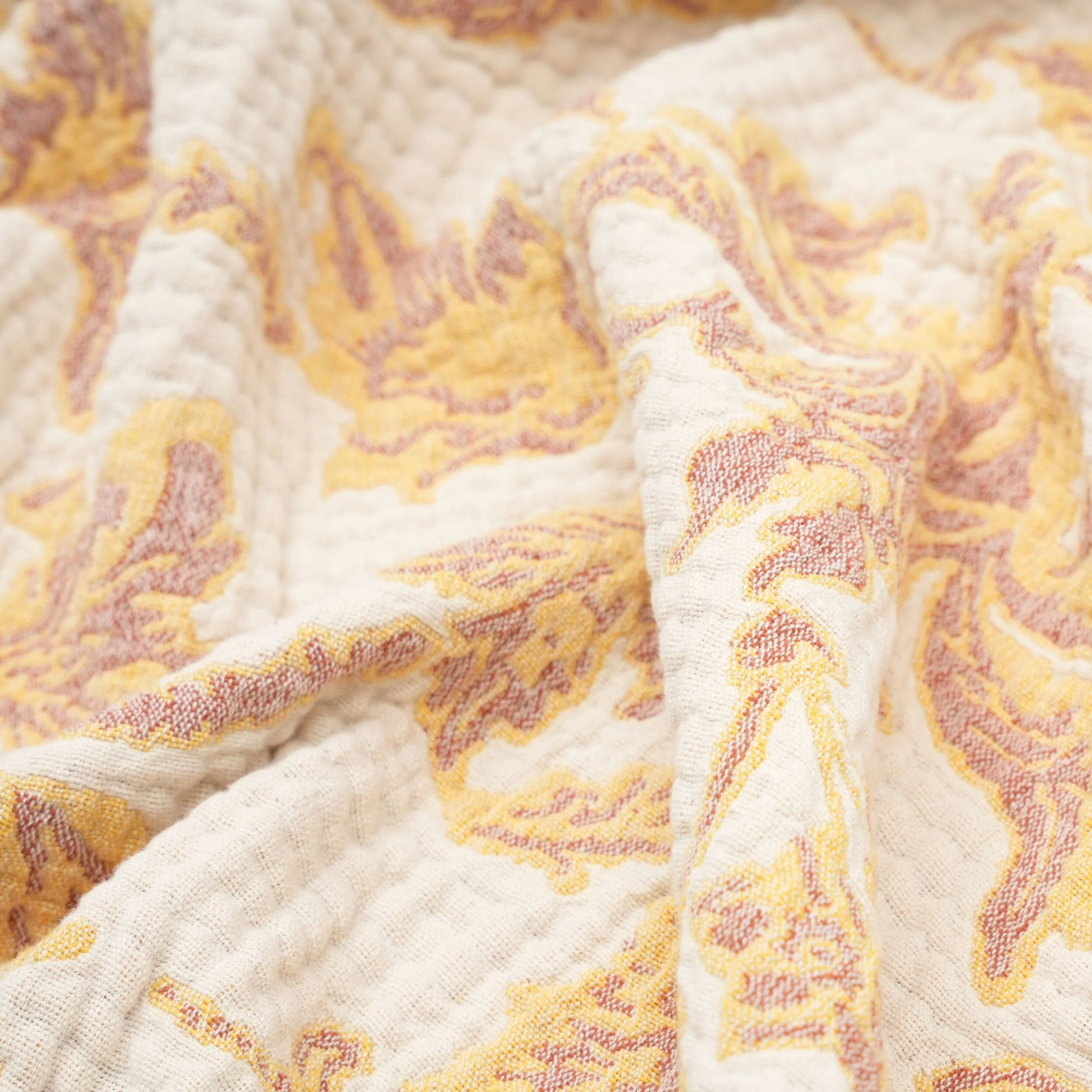 Jacquard Garden Cotton Throw 130x170cm Brocade - Image 3