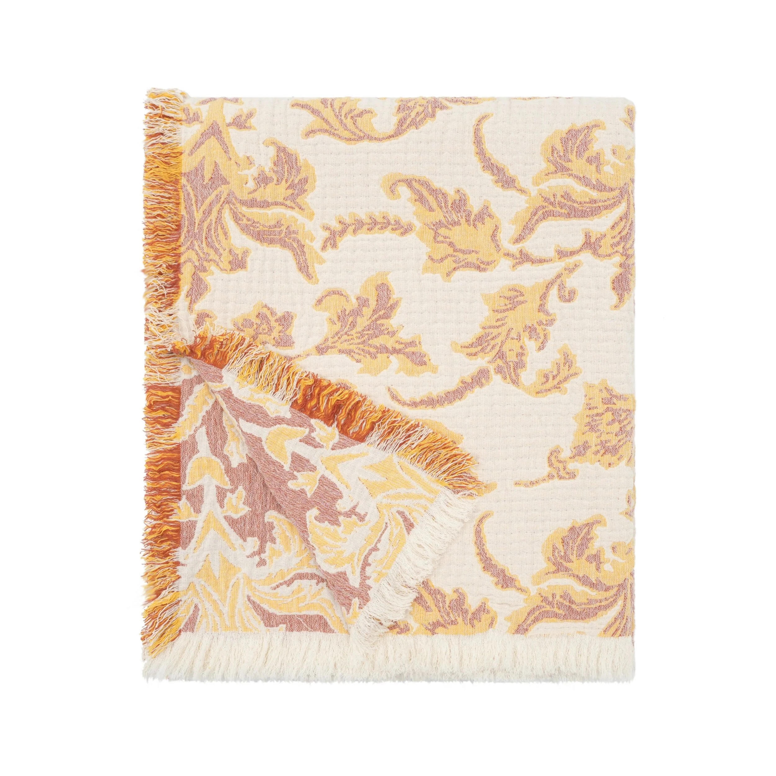 Jacquard Garden Cotton Throw 130x170cm Brocade - Image 4
