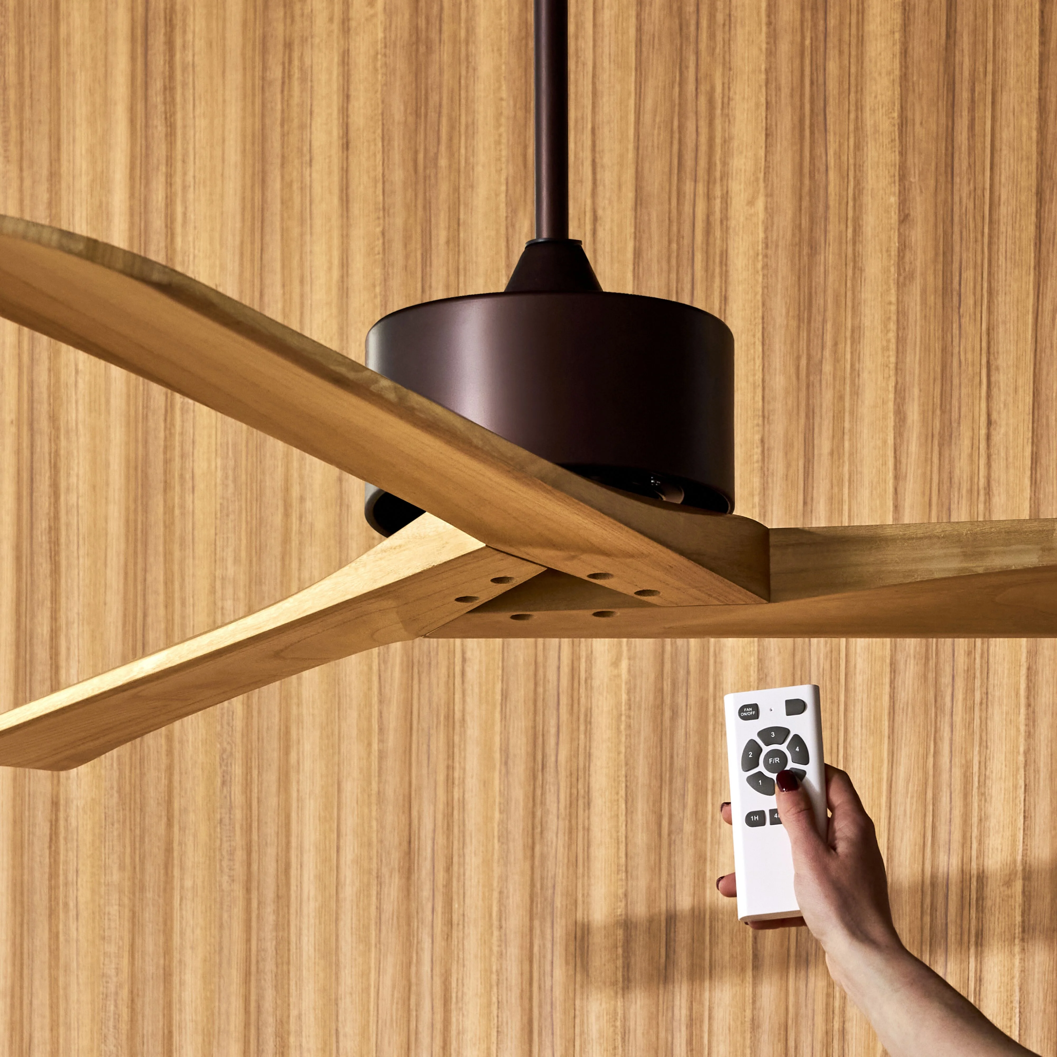 Java Indoor DC Ceiling Fan with Remote - Natural Timber 150cm - Image 4