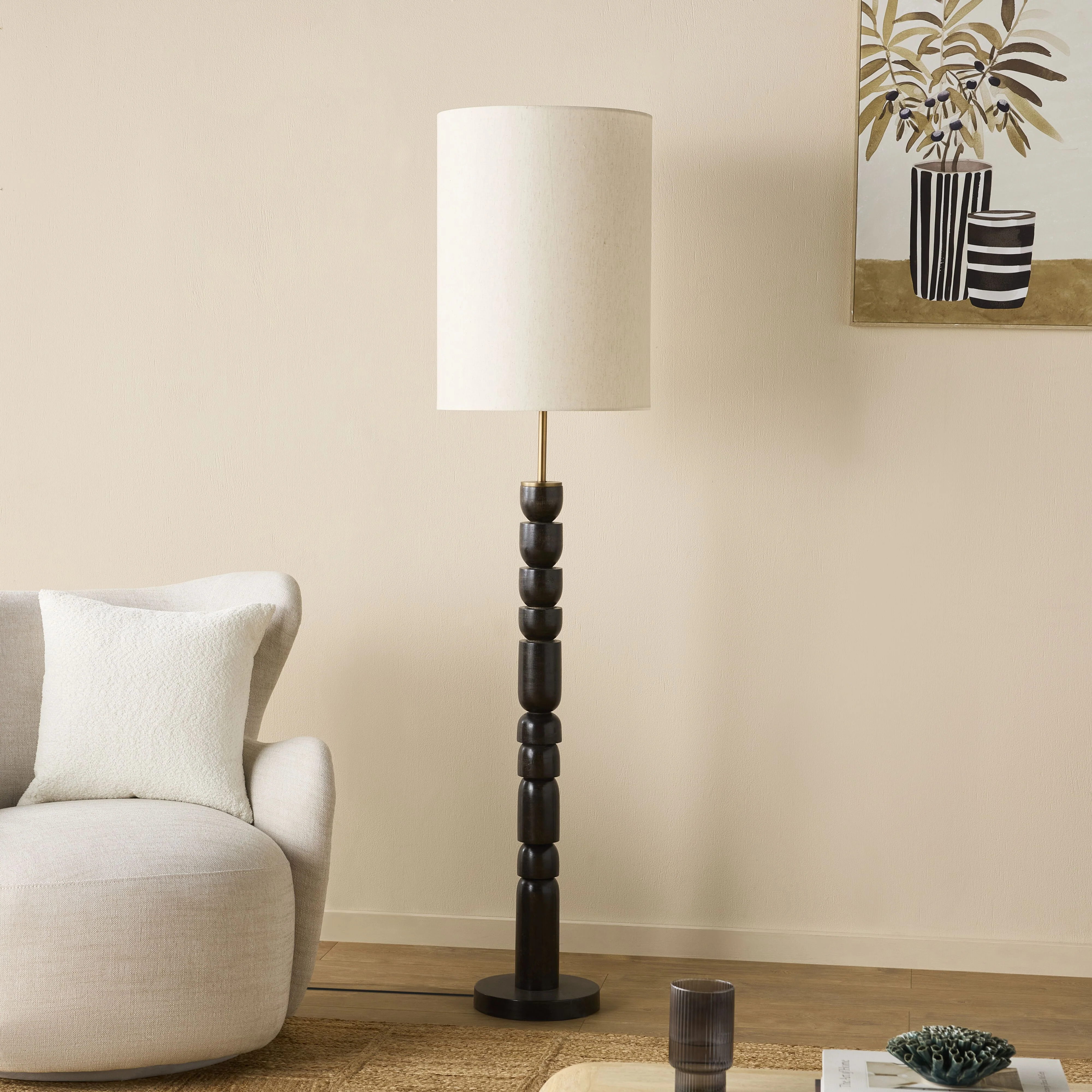 Javari Wooden Floor Lamp 156cm - Image 6
