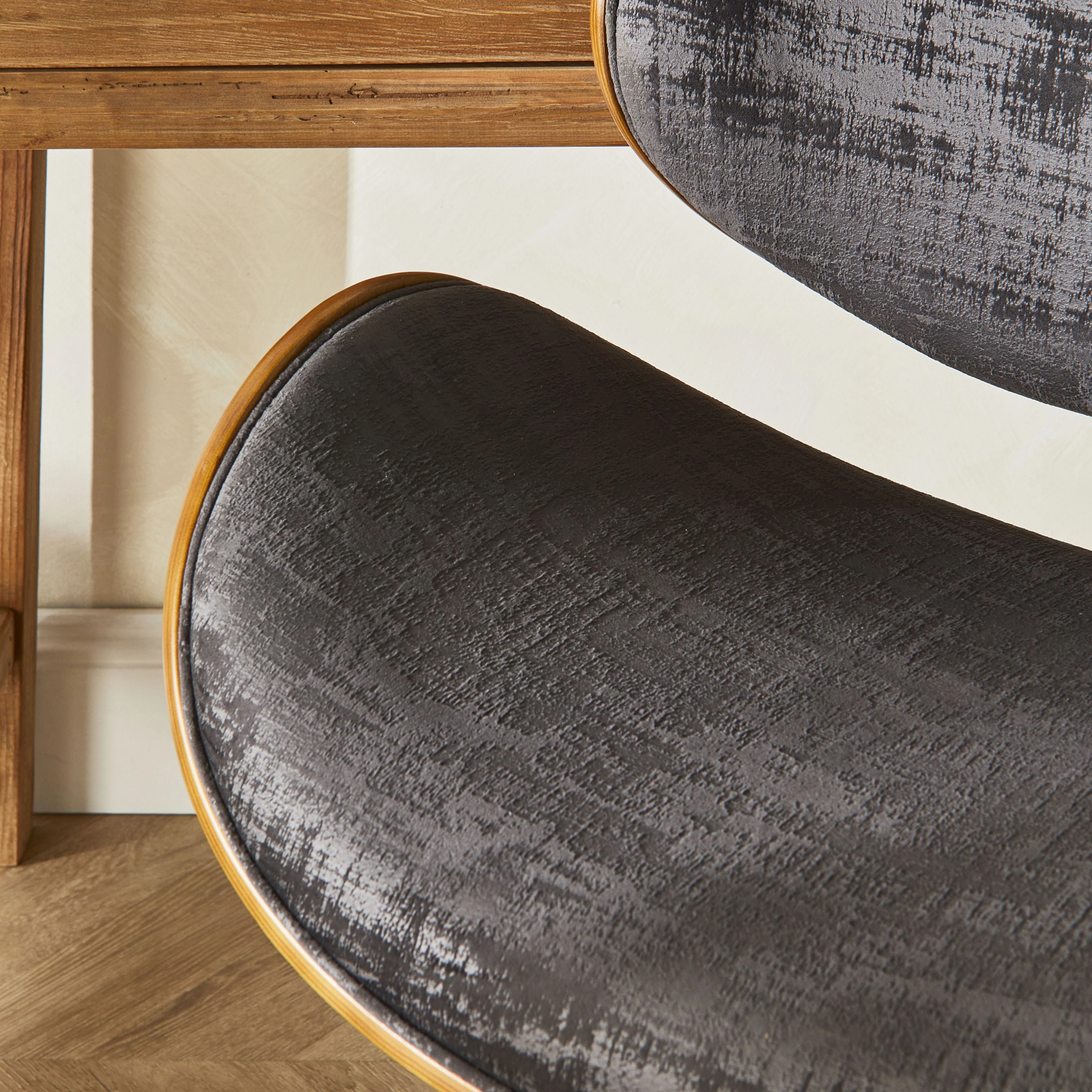 Jetson Desk Chair Timber Veneer Back Brushed Basalt Velvet - Image 10